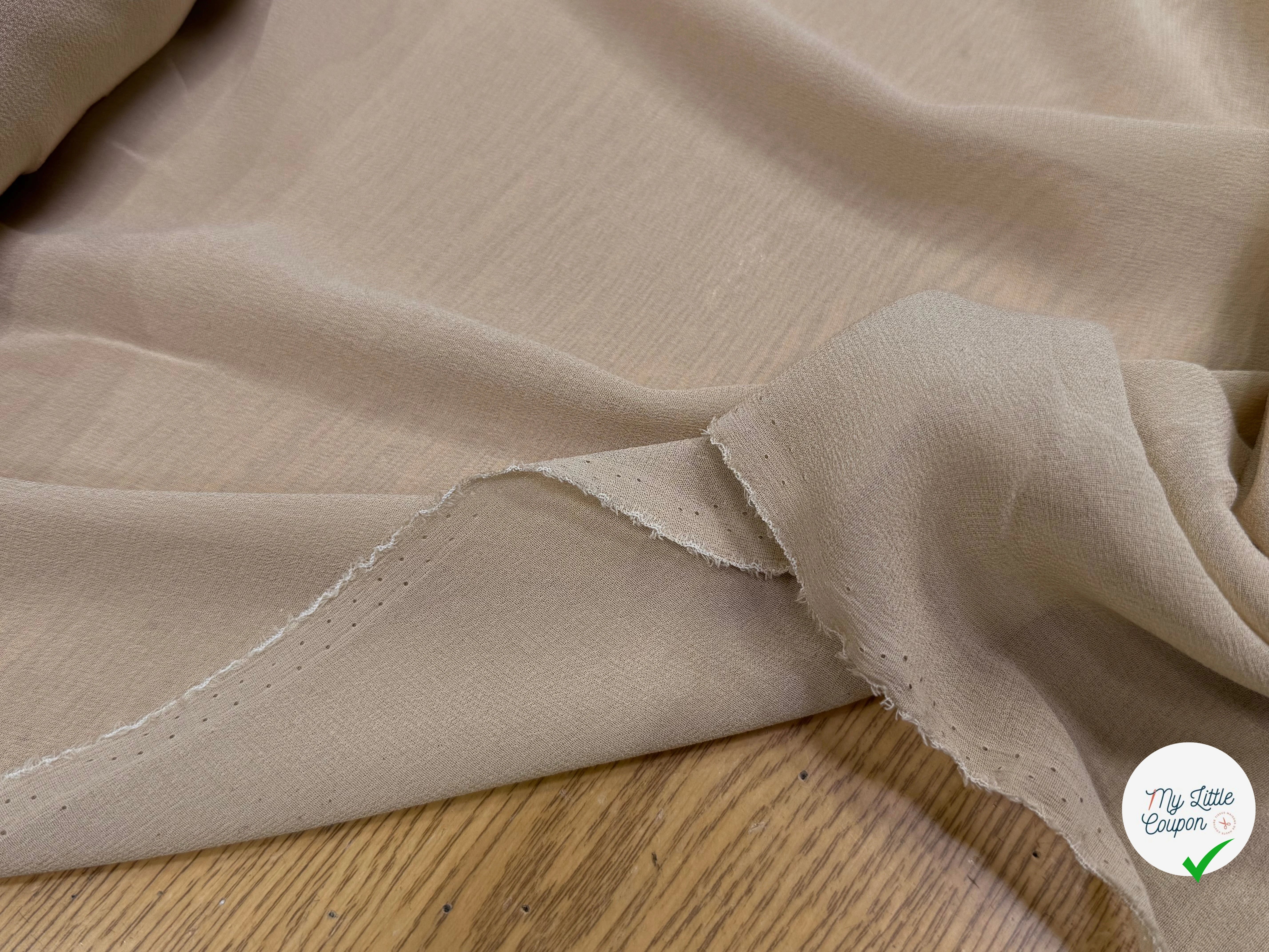 CREPE DE SOIE BEIGE MARRONNÉ LAIZE 110 - My Little Coupon