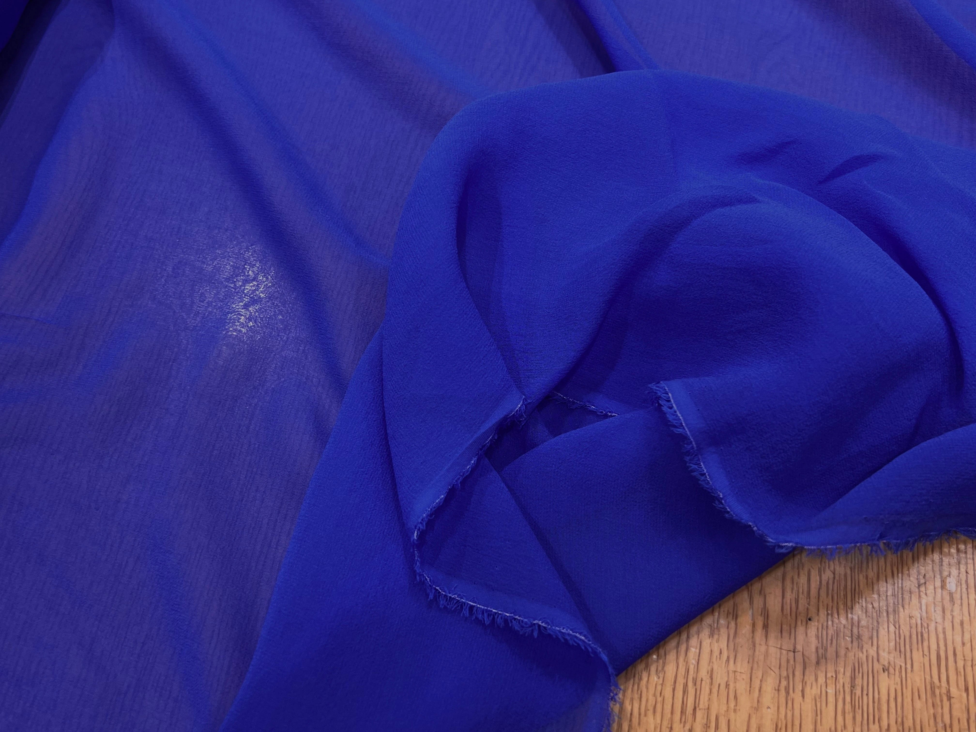 CREPE DE SOIE BLEU SAPHIR 100% SOIE - My Little Coupon