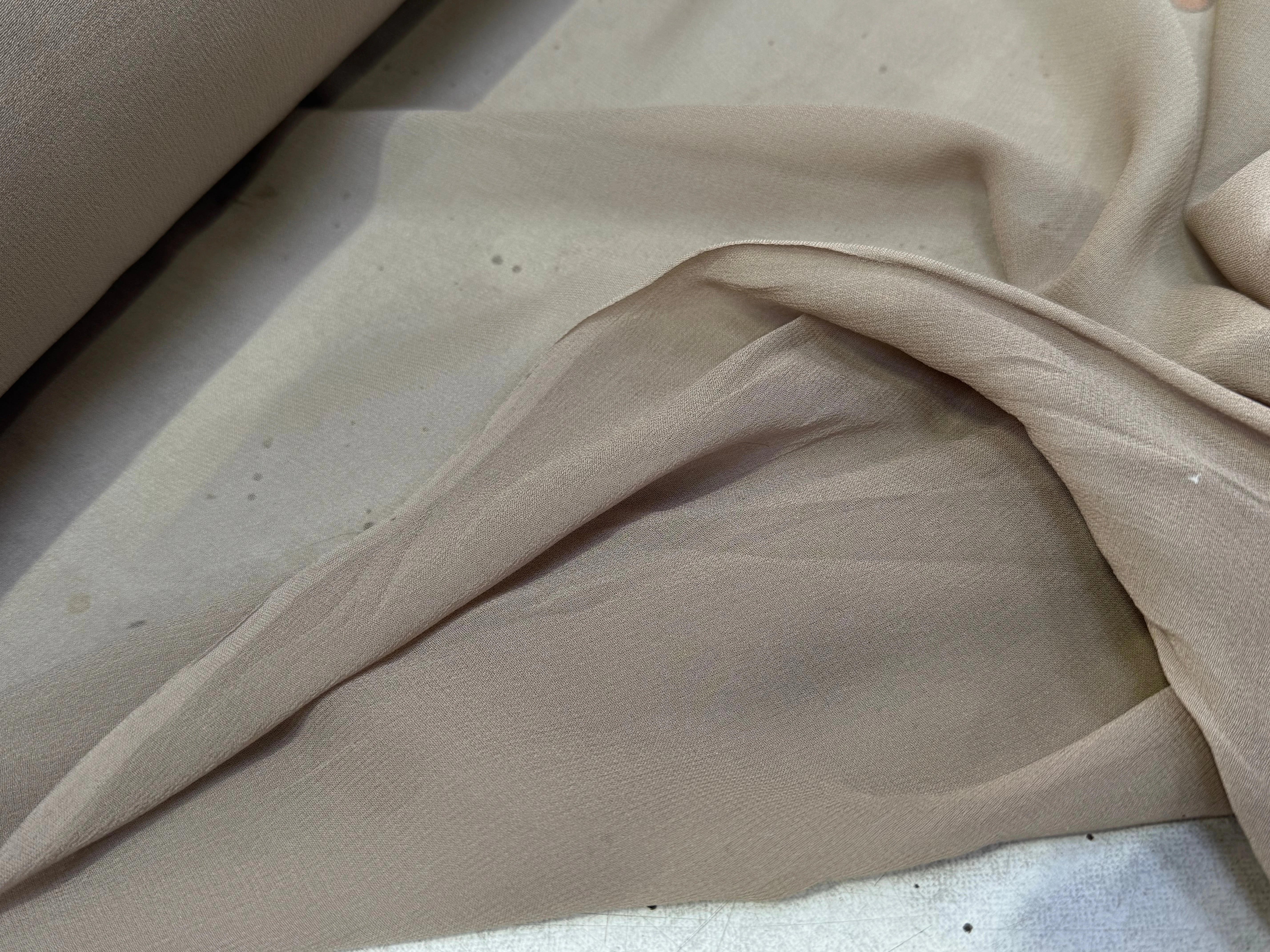 CREPE DE SOIE DOUBLE GEORGETTE LAIZE 100 BEIGE FONCÉ - My Little Coupon