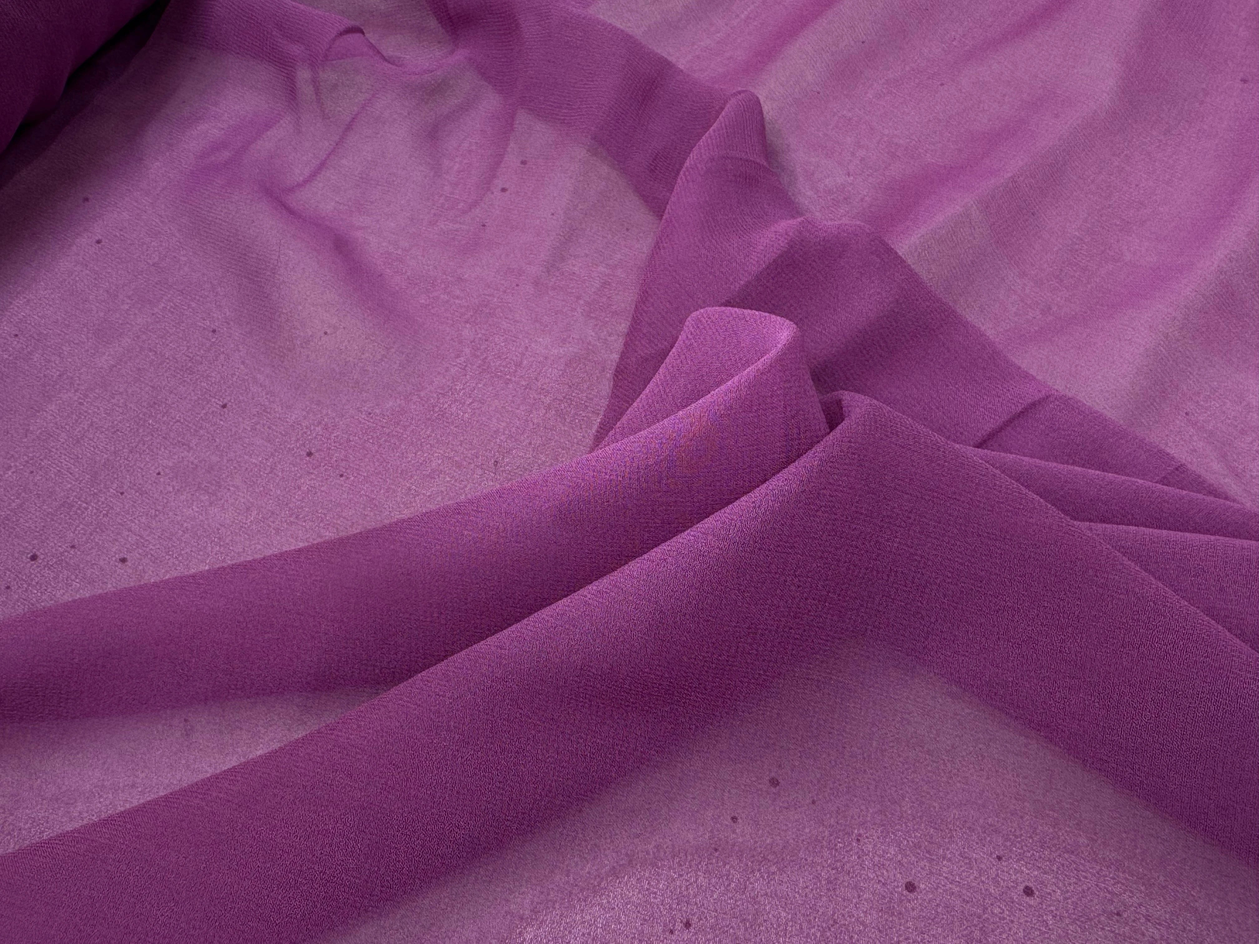CREPE DE SOIE DOUBLE GEORGETTE LAIZE 100 ROSE VIOLET - My Little Coupon