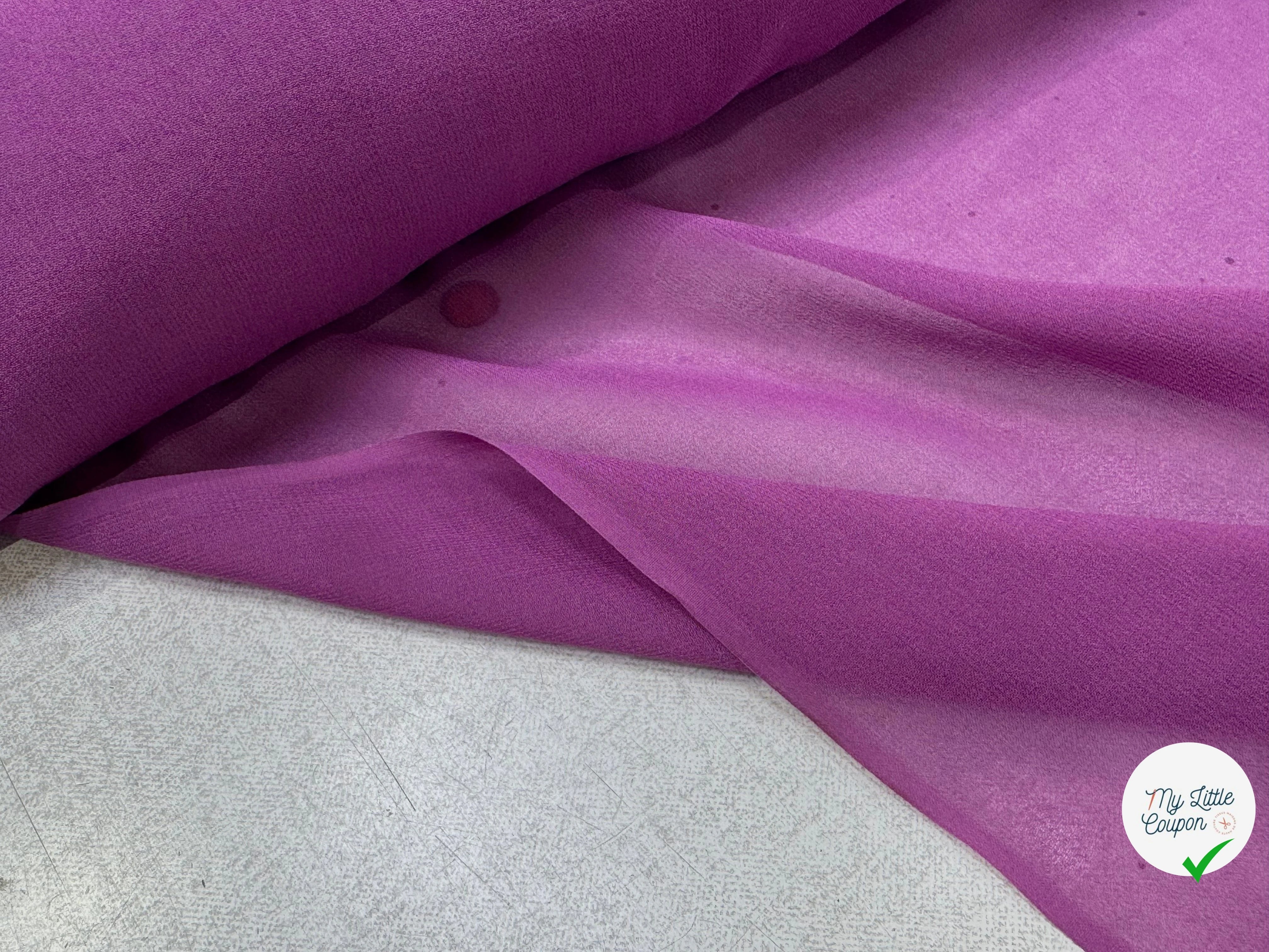 CREPE DE SOIE DOUBLE GEORGETTE LAIZE 100 ROSE VIOLET - My Little Coupon