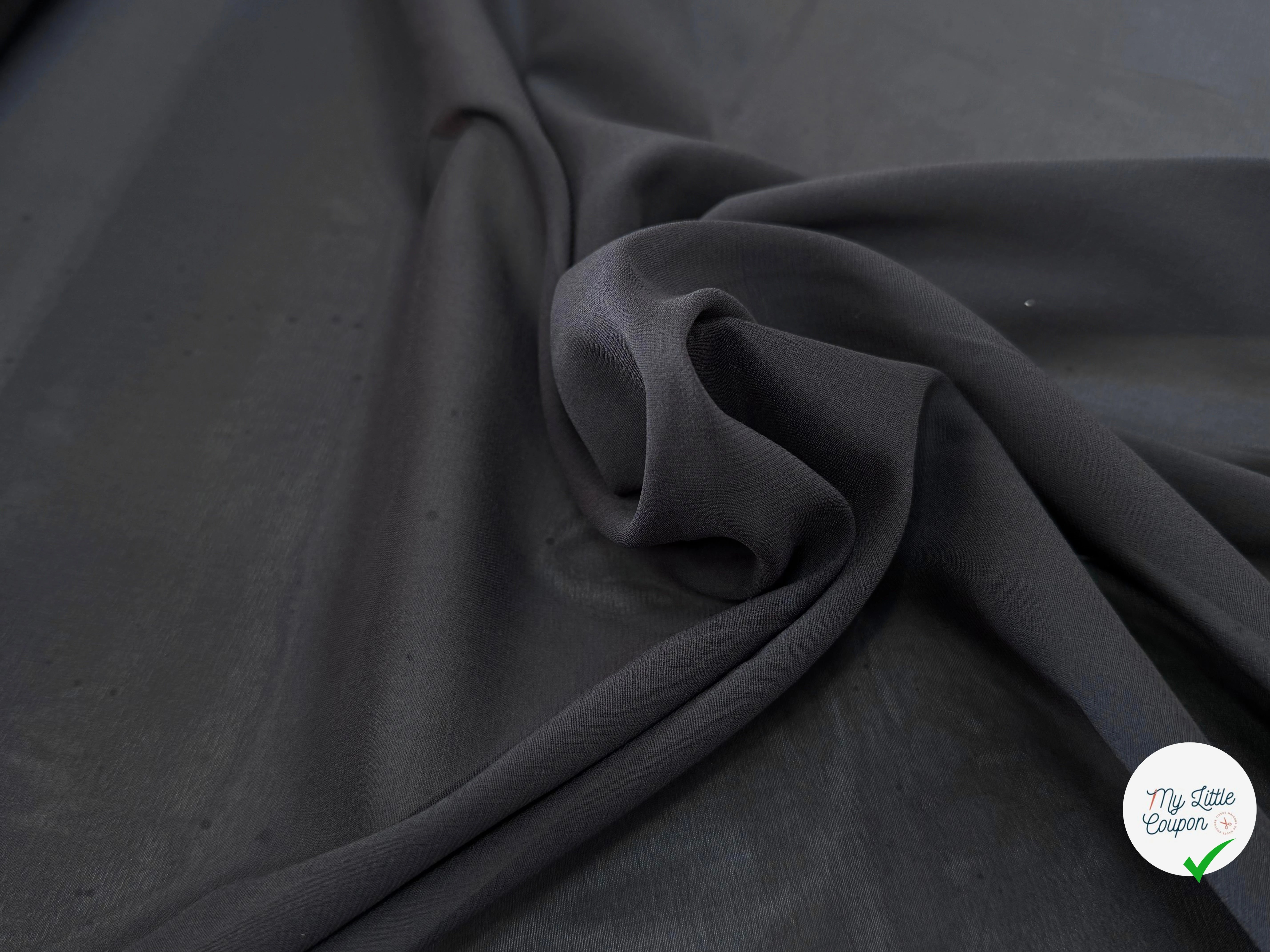 CREPE DE SOIE DOUBLE GEORGETTE LAIZE 100 STRETCH BLEU GRIS - My Little Coupon