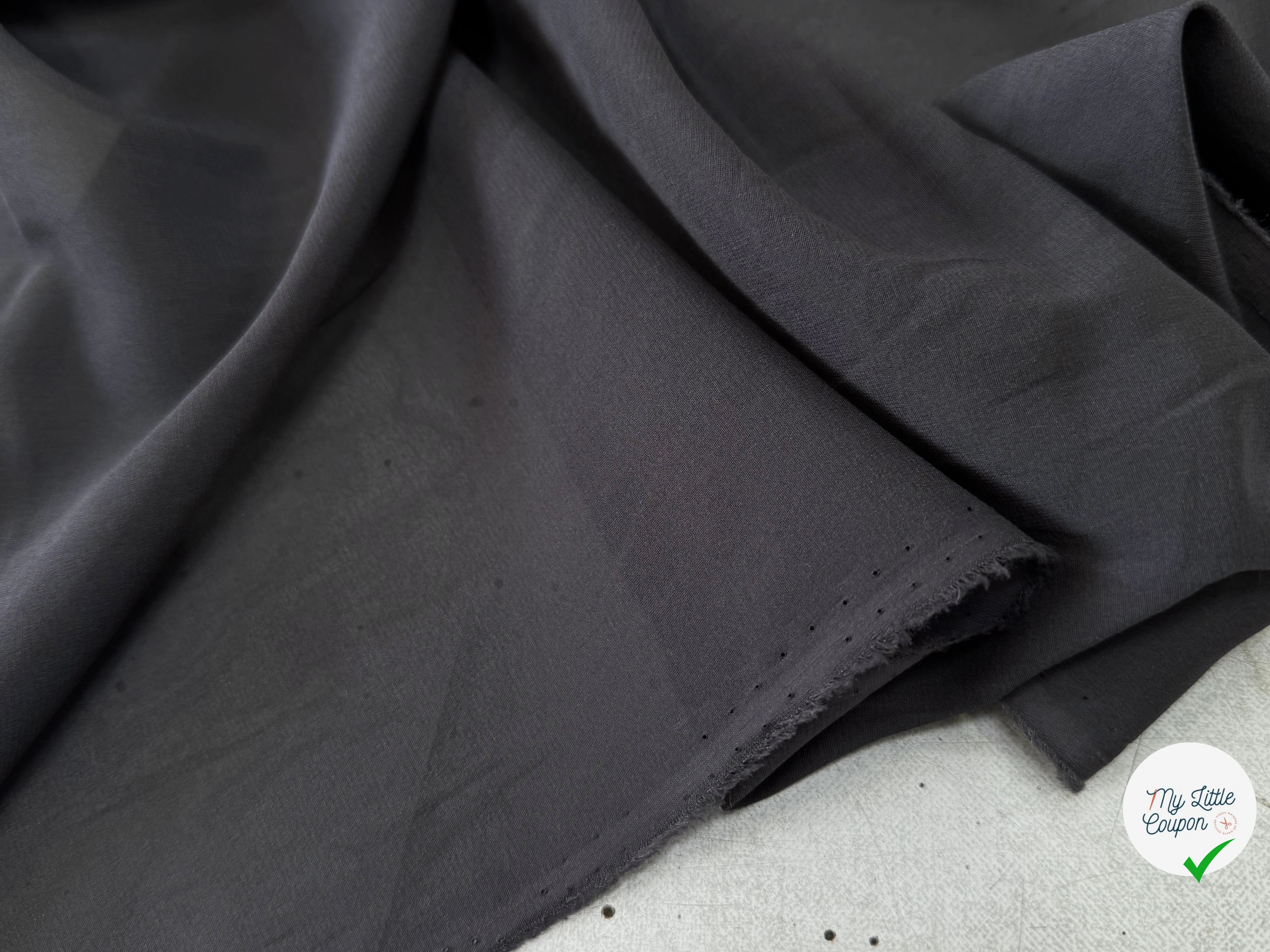 CREPE DE SOIE DOUBLE GEORGETTE LAIZE 100 STRETCH BLEU GRIS - My Little Coupon