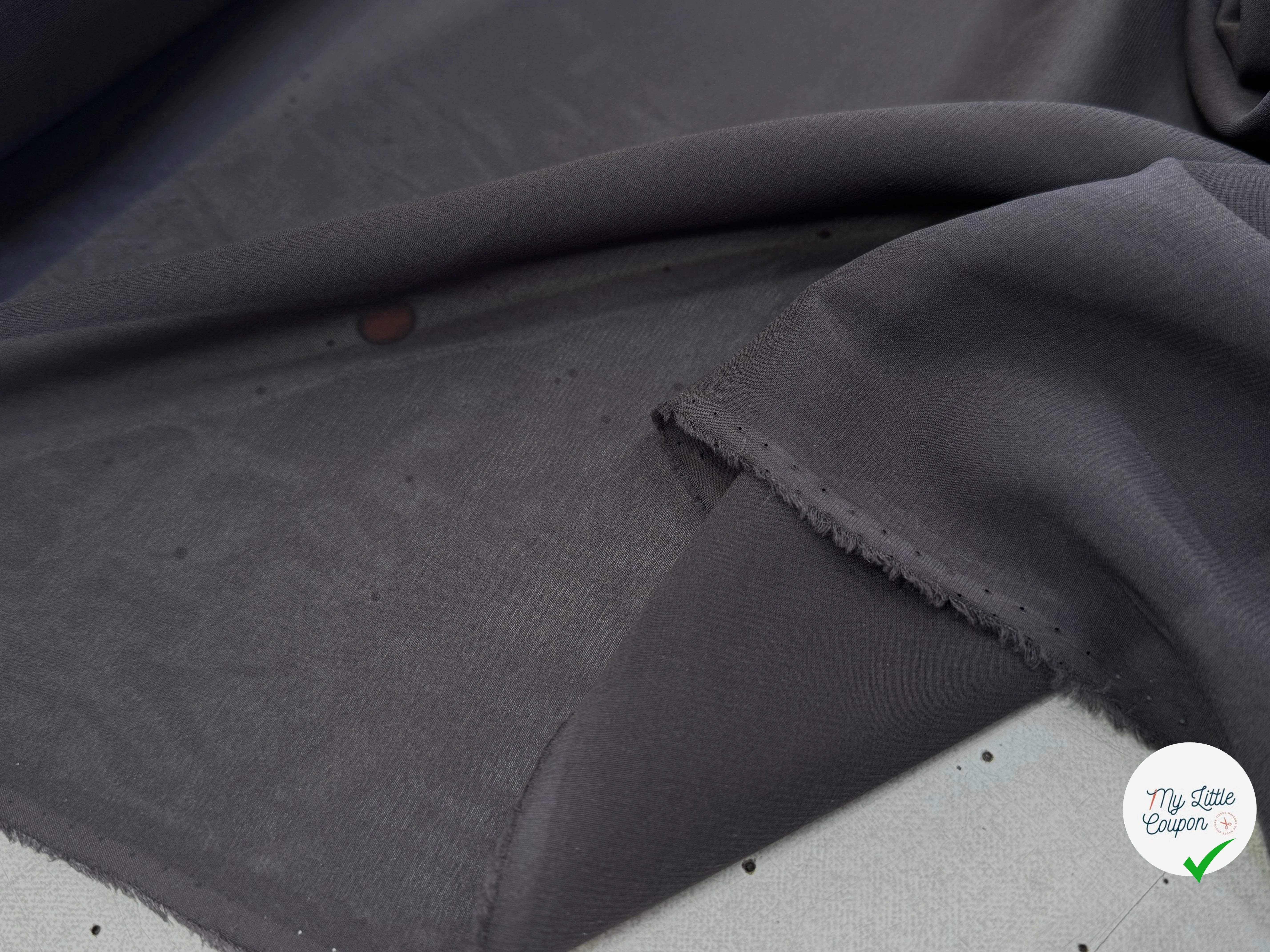 CREPE DE SOIE DOUBLE GEORGETTE LAIZE 100 STRETCH BLEU GRIS - My Little Coupon