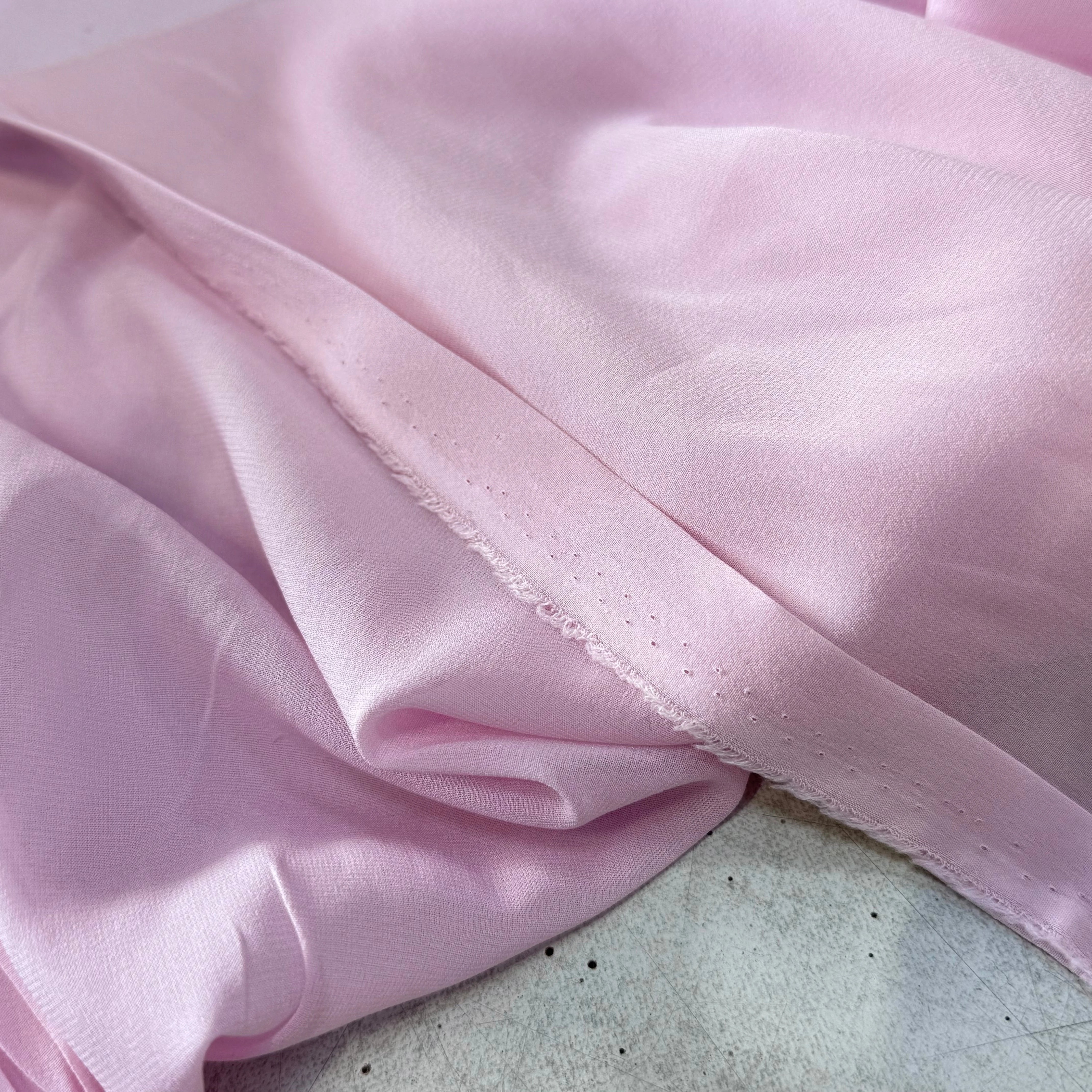 CREPE DE SOIE DOUBLE GEORGETTE LAIZE 100 STRETCH ROSE CLAIR - My Little Coupon