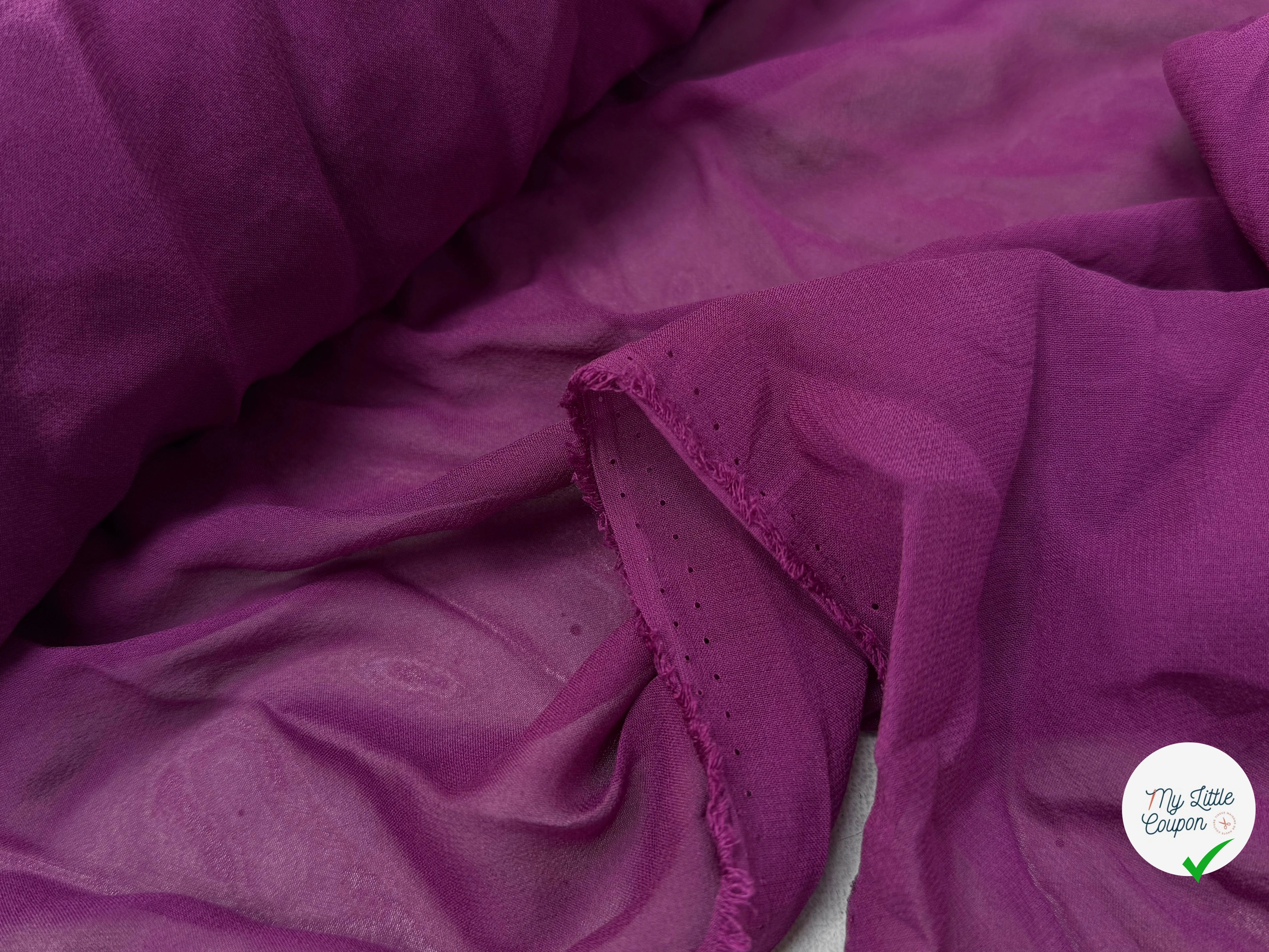 CREPE DE SOIE DOUBLE GEORGETTE ROSE VIOLET 140 DE LAIZE - My Little Coupon