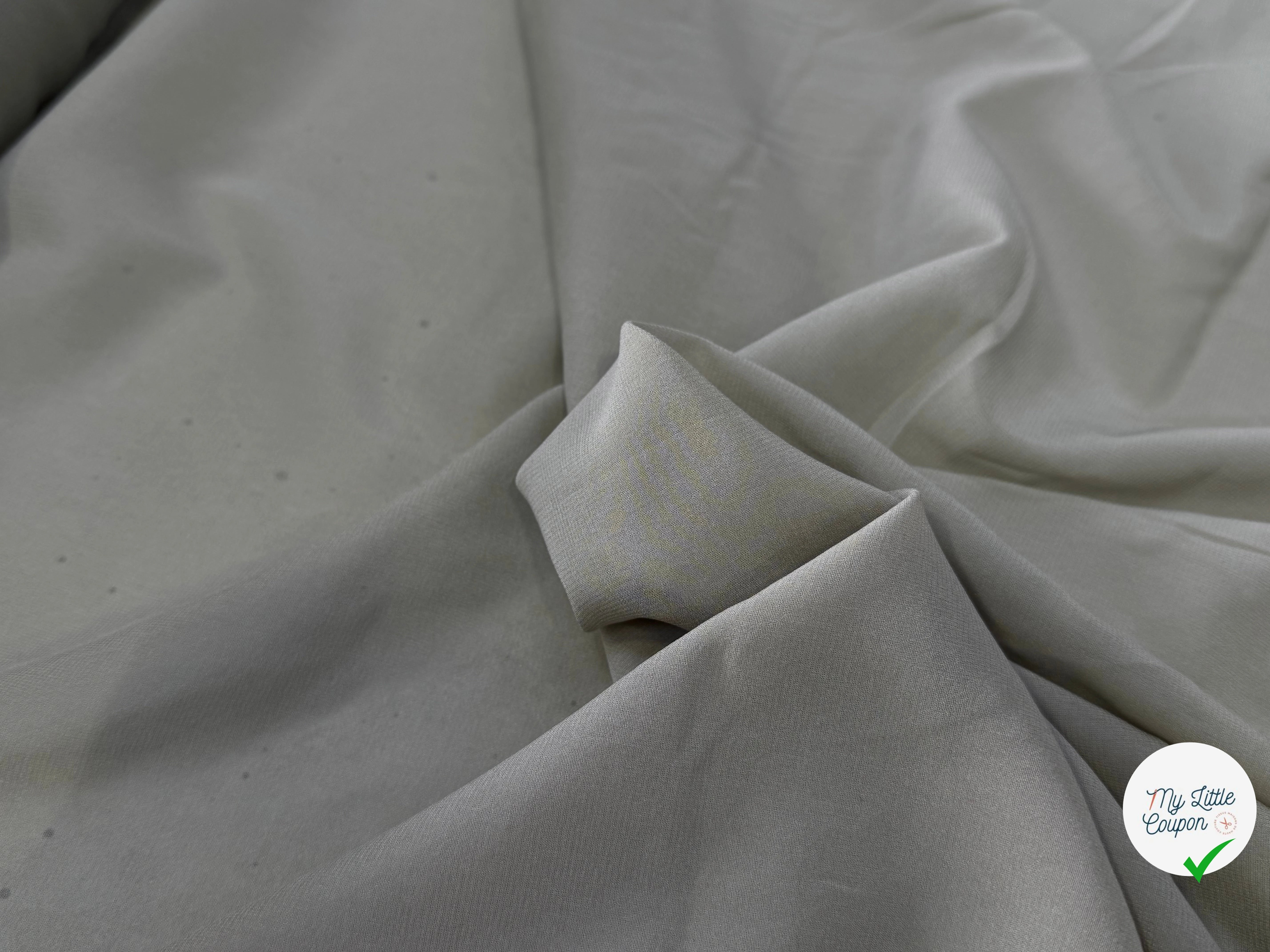 CREPE DE SOIE DOUBLE GEORGETTE STRETCH GRIS - My Little Coupon