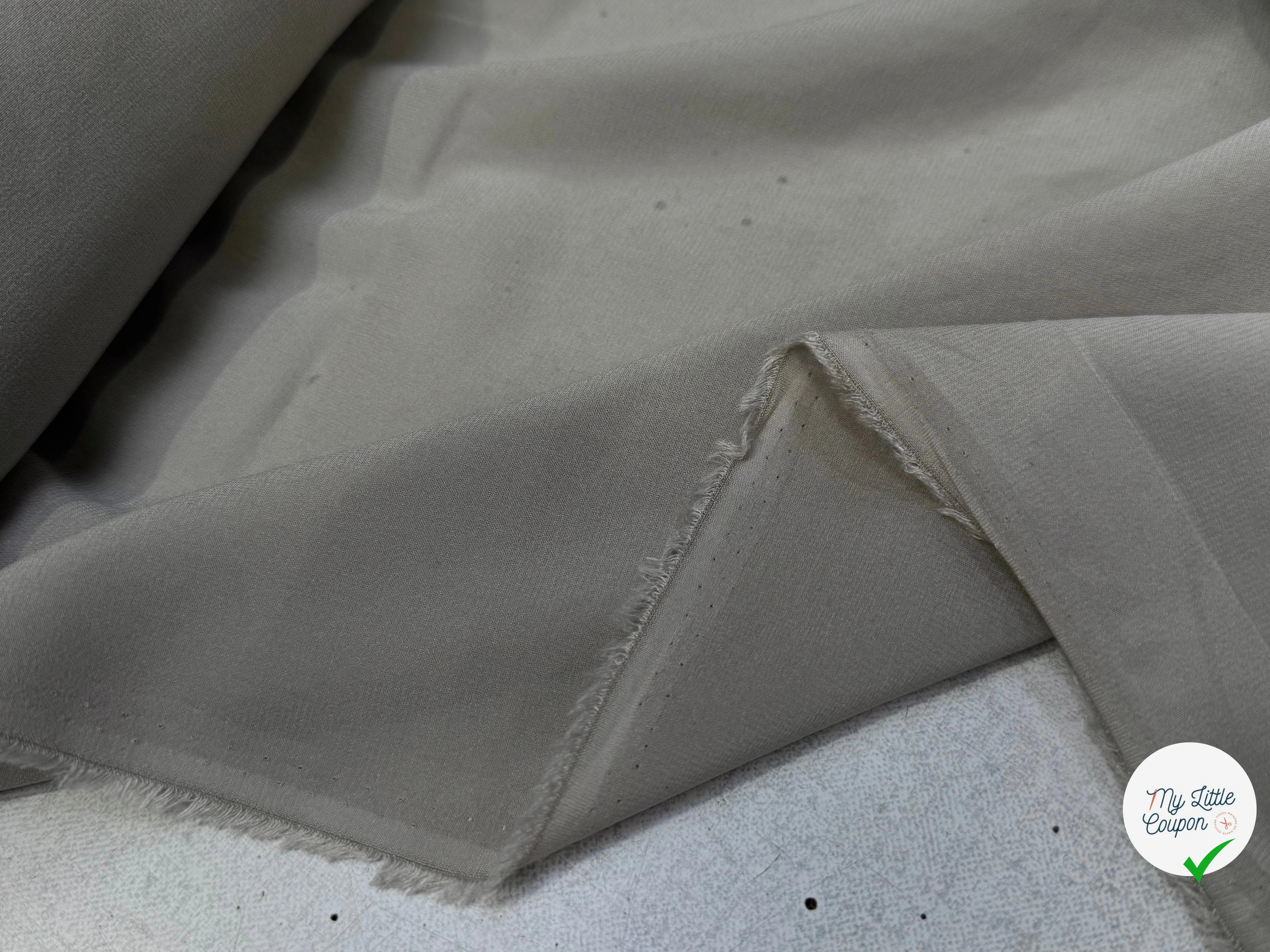 CREPE DE SOIE DOUBLE GEORGETTE STRETCH GRIS - My Little Coupon