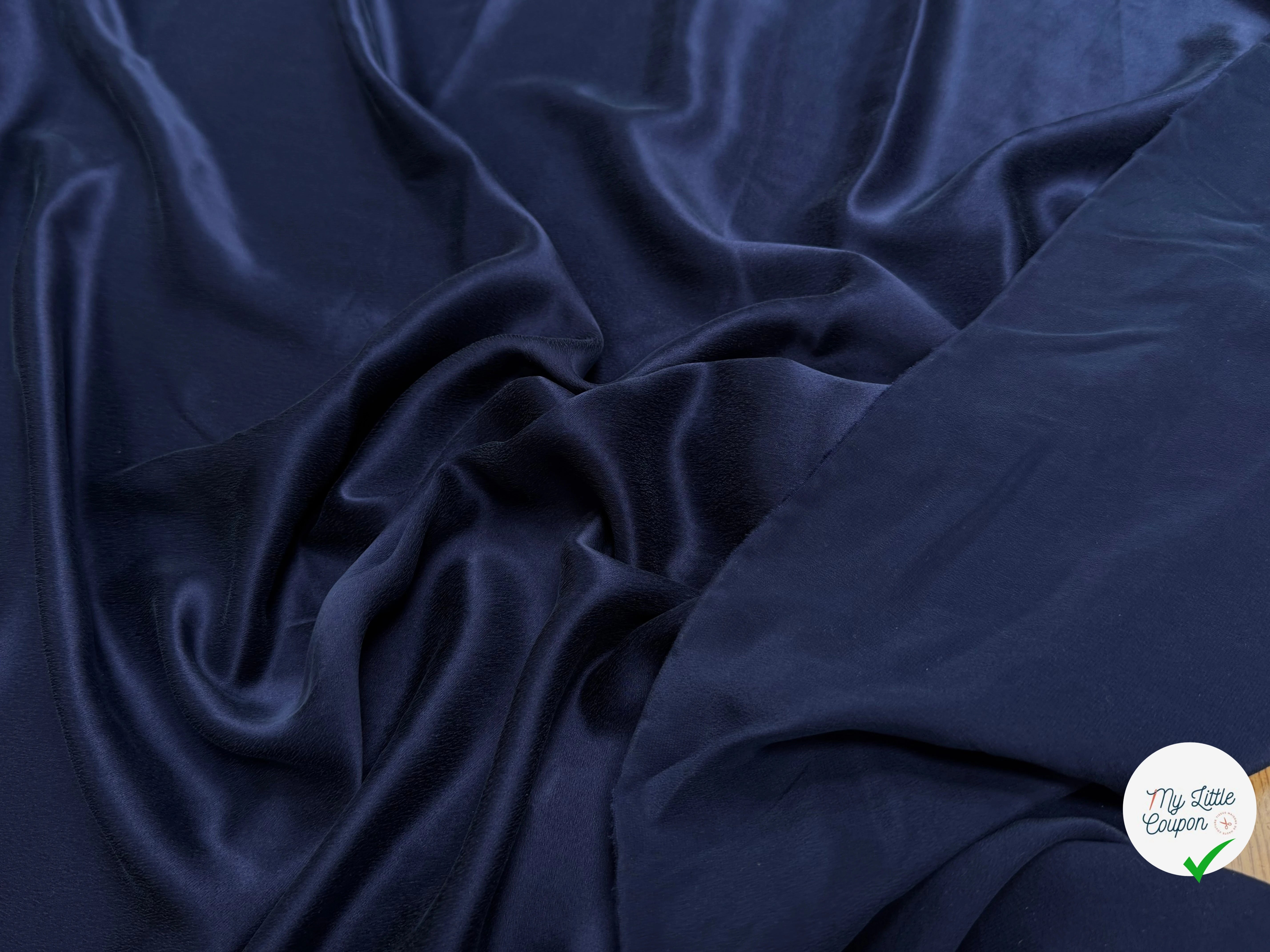 CREPE DE SOIE ENVERS SATIN VELOUTÉ BLEU - My Little Coupon