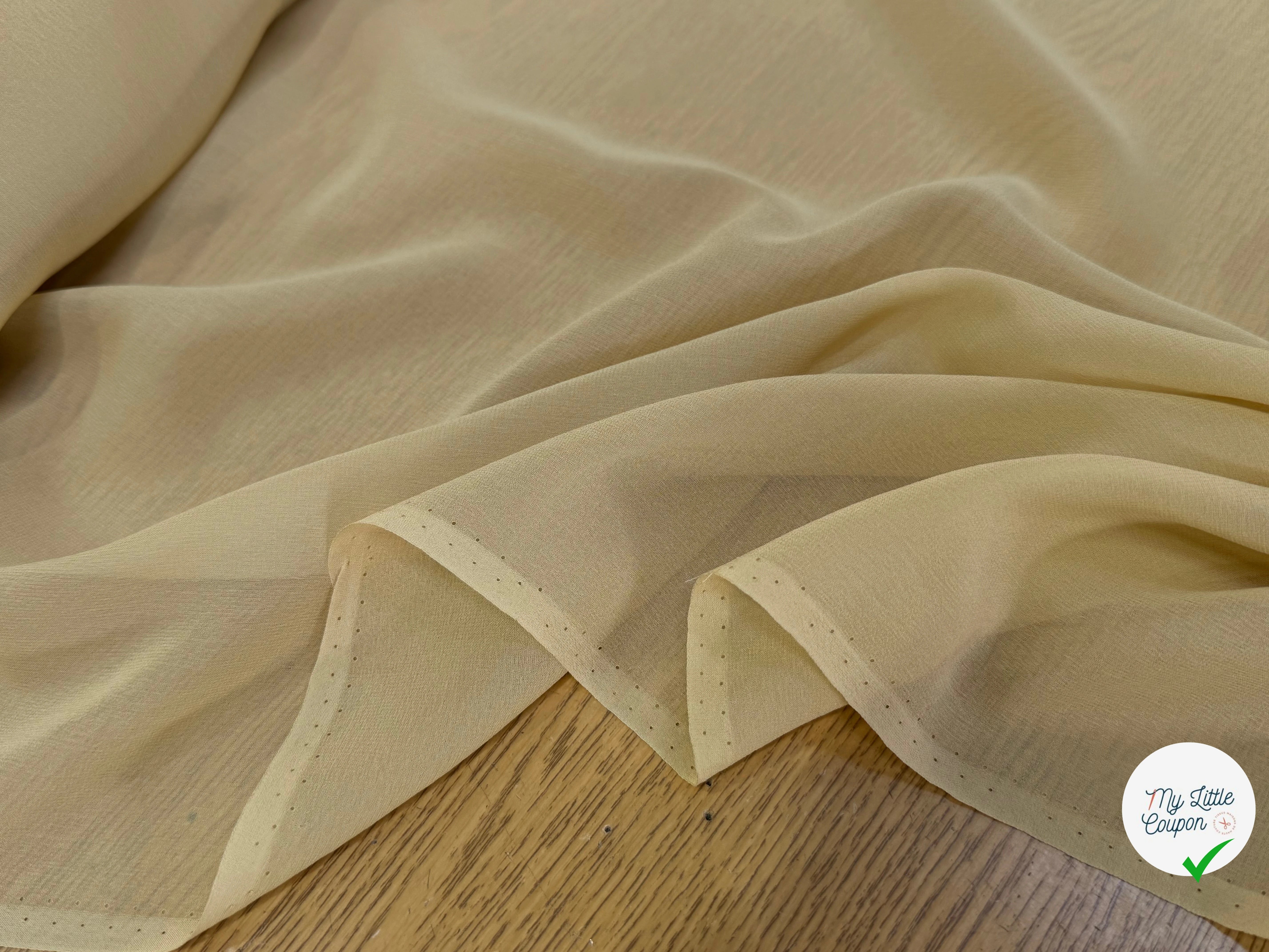 CREPE DE SOIE FLUIDE 140 DE LAIZE 100% SOIE BEIGE LEMON - My Little Coupon