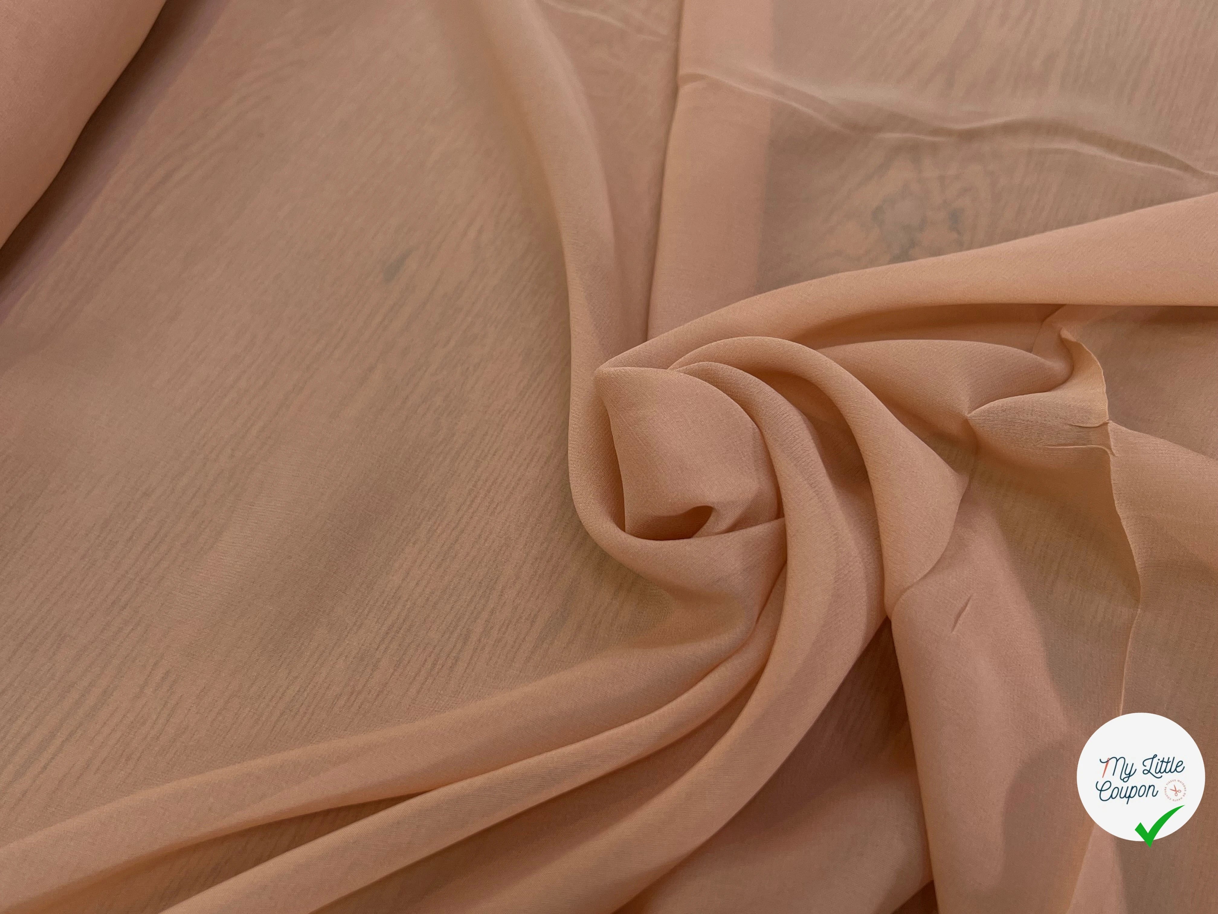 CREPE DE SOIE FLUIDE 140 DE LAIZE 100% SOIE CREME - My Little Coupon