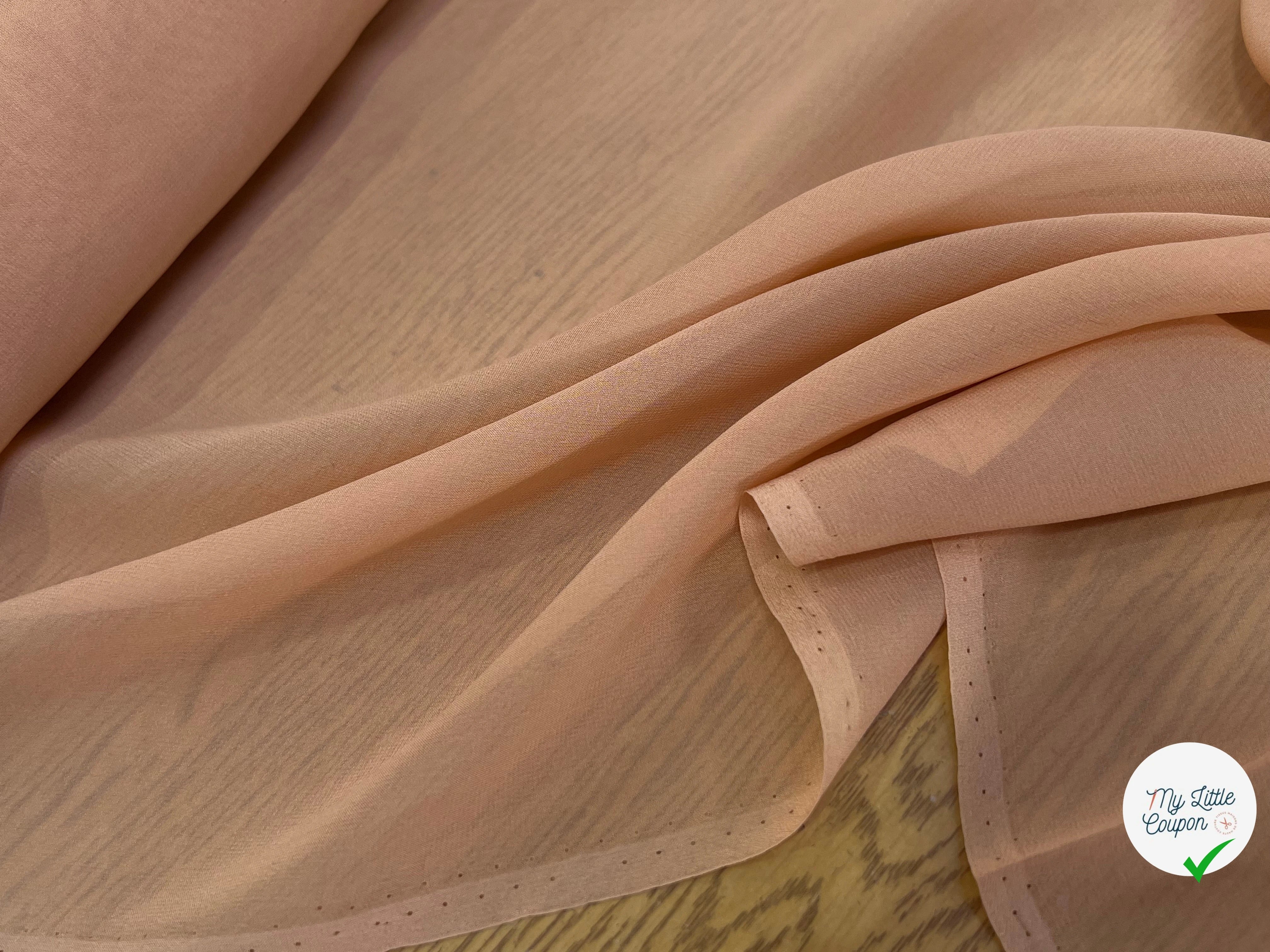 CREPE DE SOIE FLUIDE 140 DE LAIZE 100% SOIE CREME - My Little Coupon