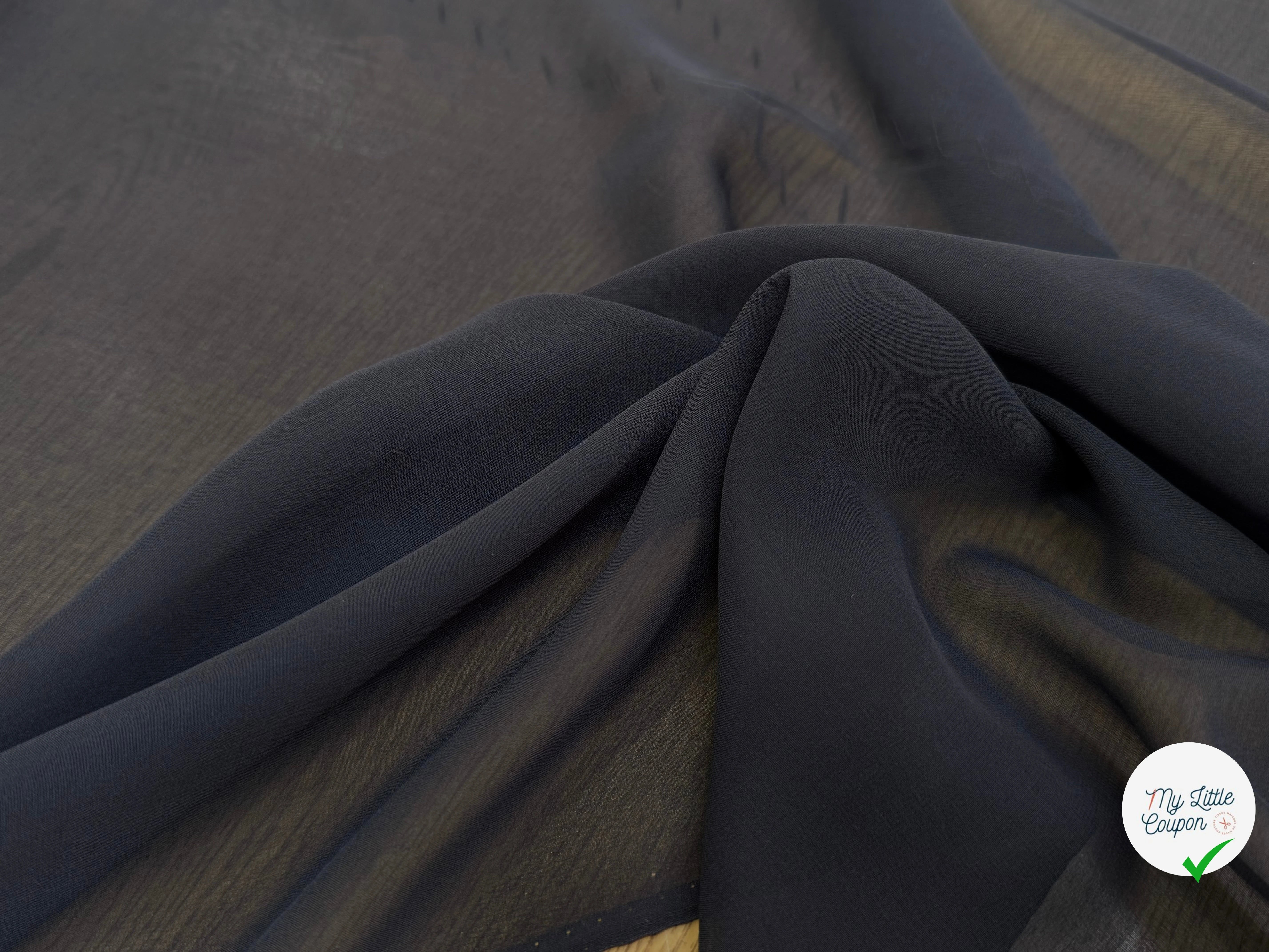 CREPE DE SOIE FLUIDE 140 DE LAIZE 100% SOIE GRIS - My Little Coupon