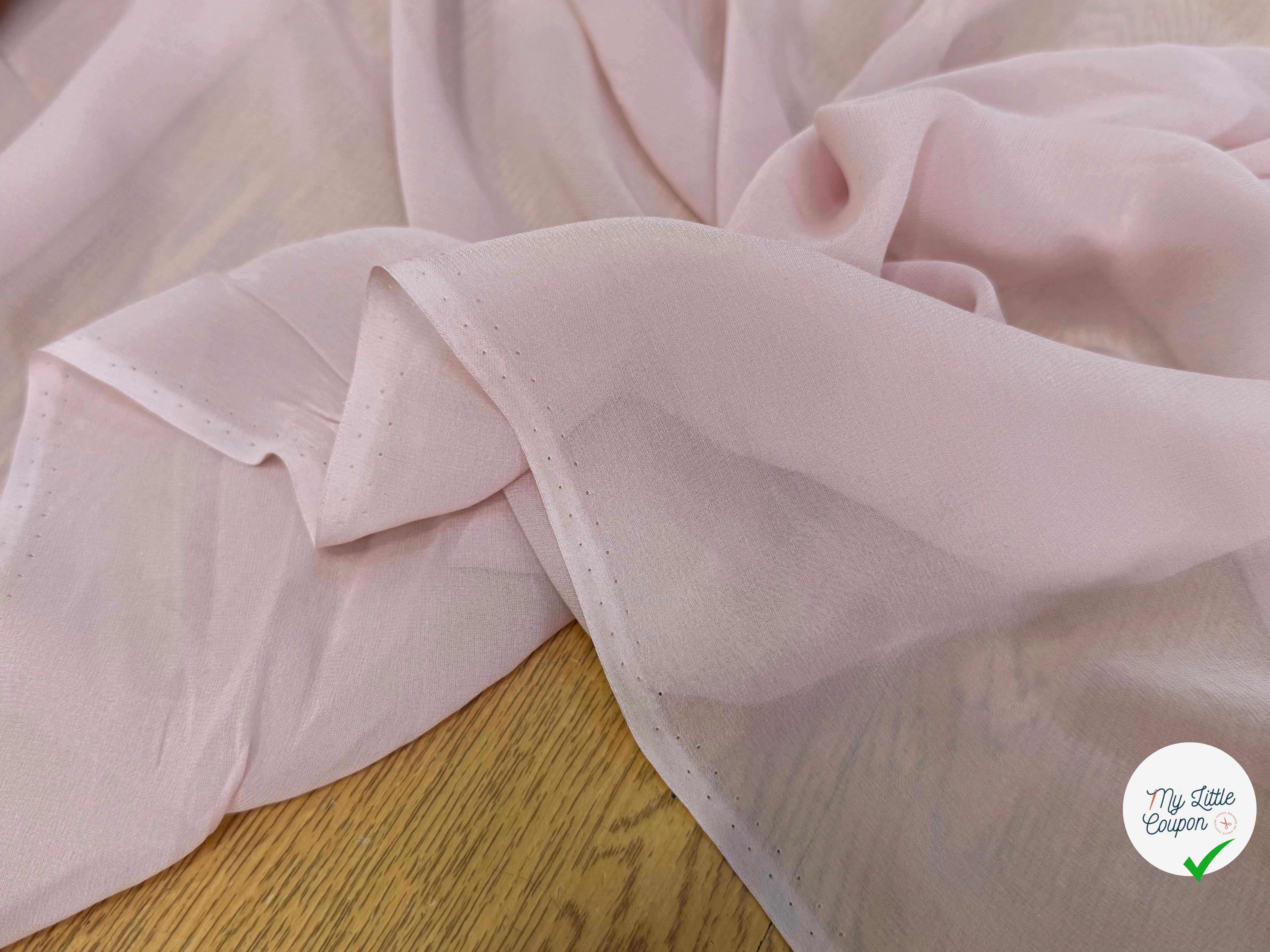 CREPE DE SOIE FLUIDE 140 DE LAIZE 100% SOIE ROSE PALE - My Little Coupon