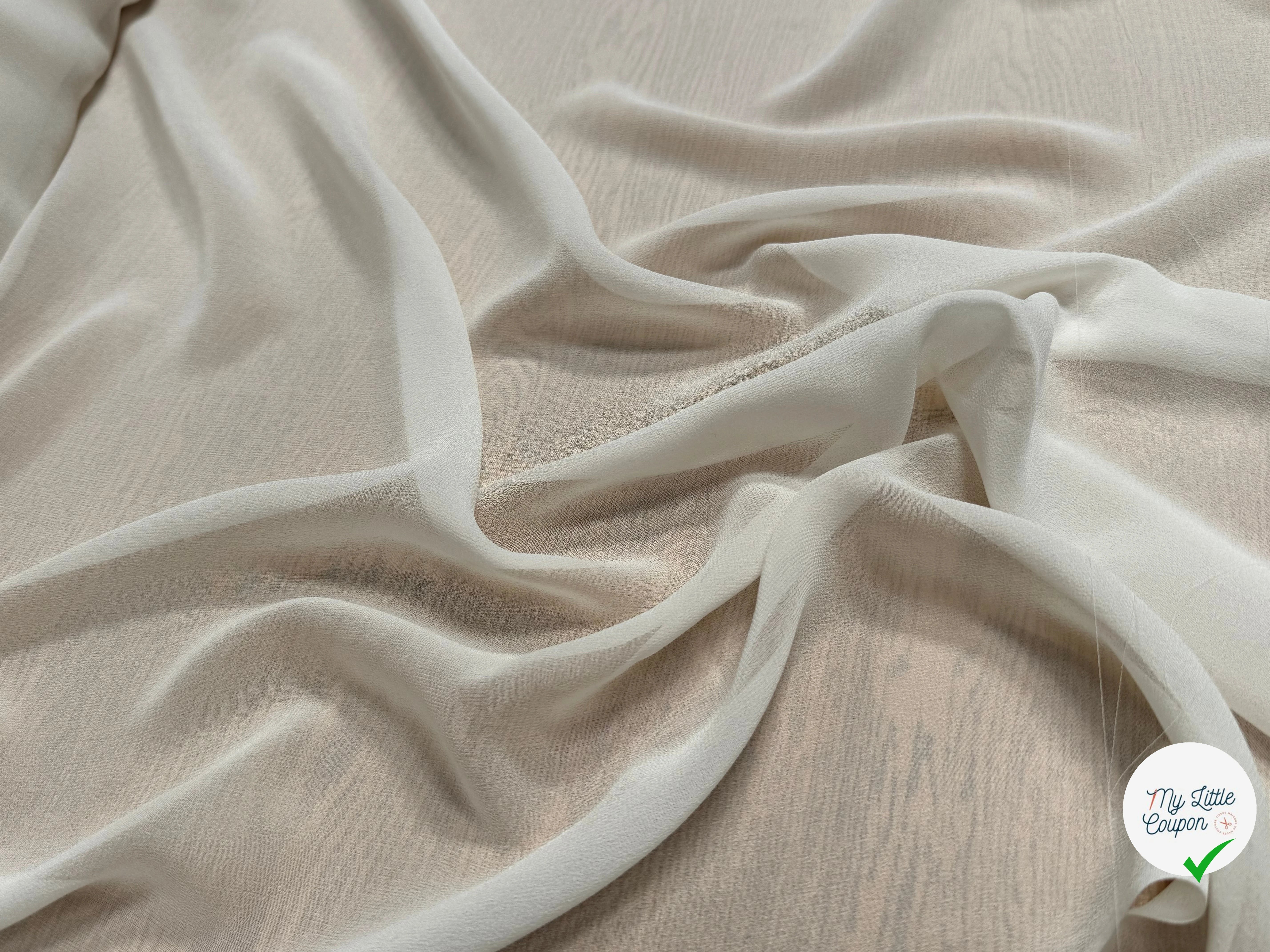 CREPE DE SOIE FLUIDE BLANC CASSÉ 115 DE LAIZE - My Little Coupon
