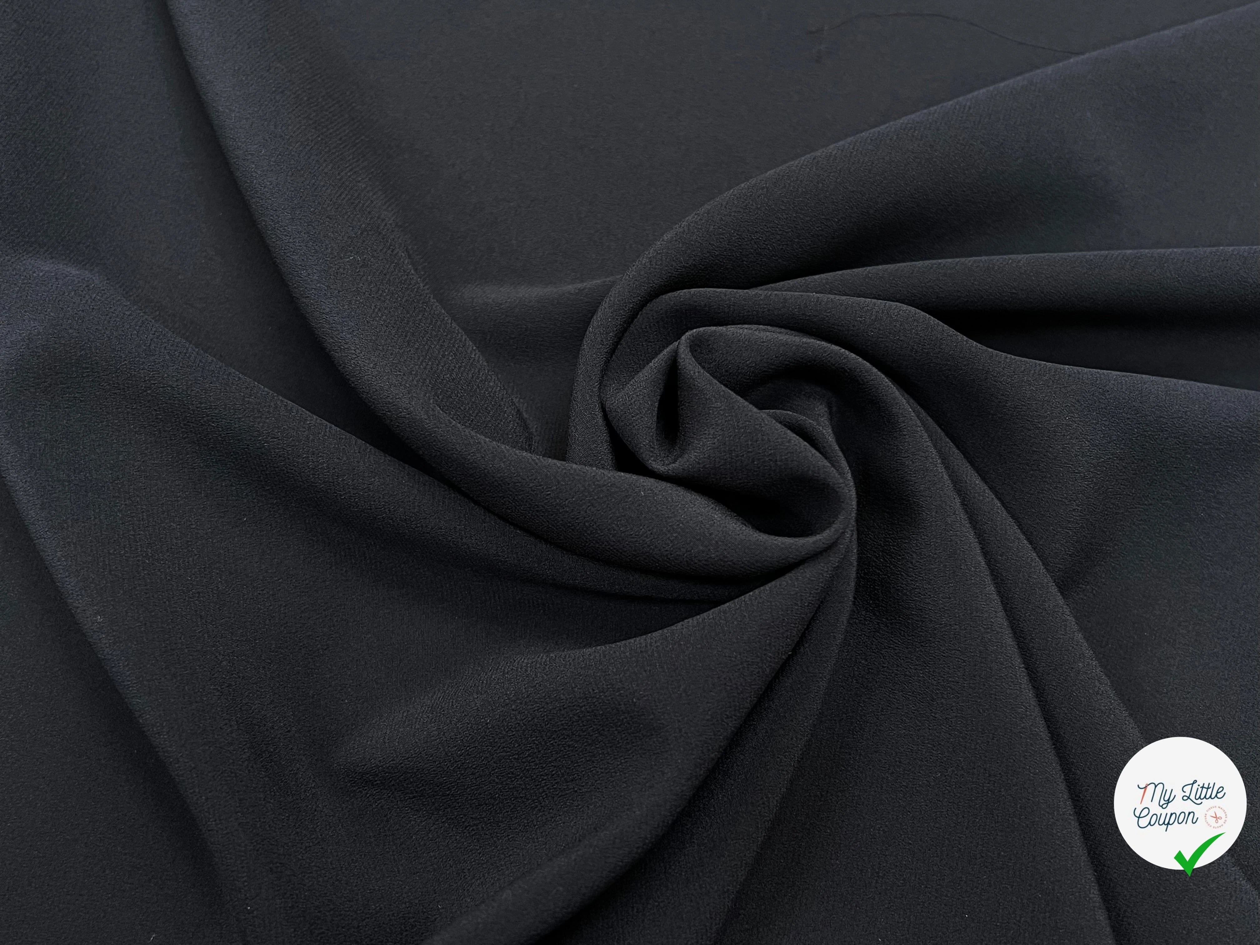 CREPE DE SOIE STRETCH ET FLUIDE NUIT PRESQUE NOIR 91% SOIE 130CM - My Little Coupon