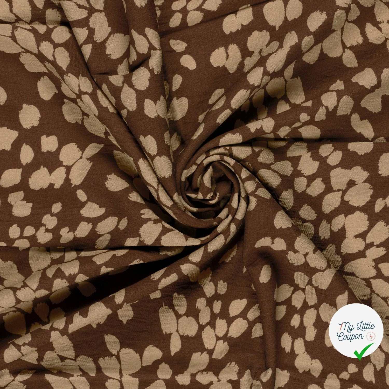 Crêpe de viscose abstrait marron