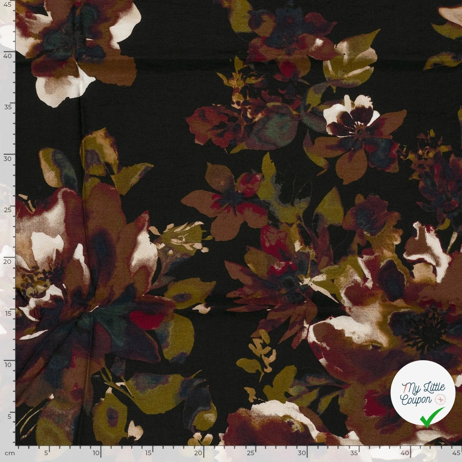 Crêpe de viscose fleurs noir
