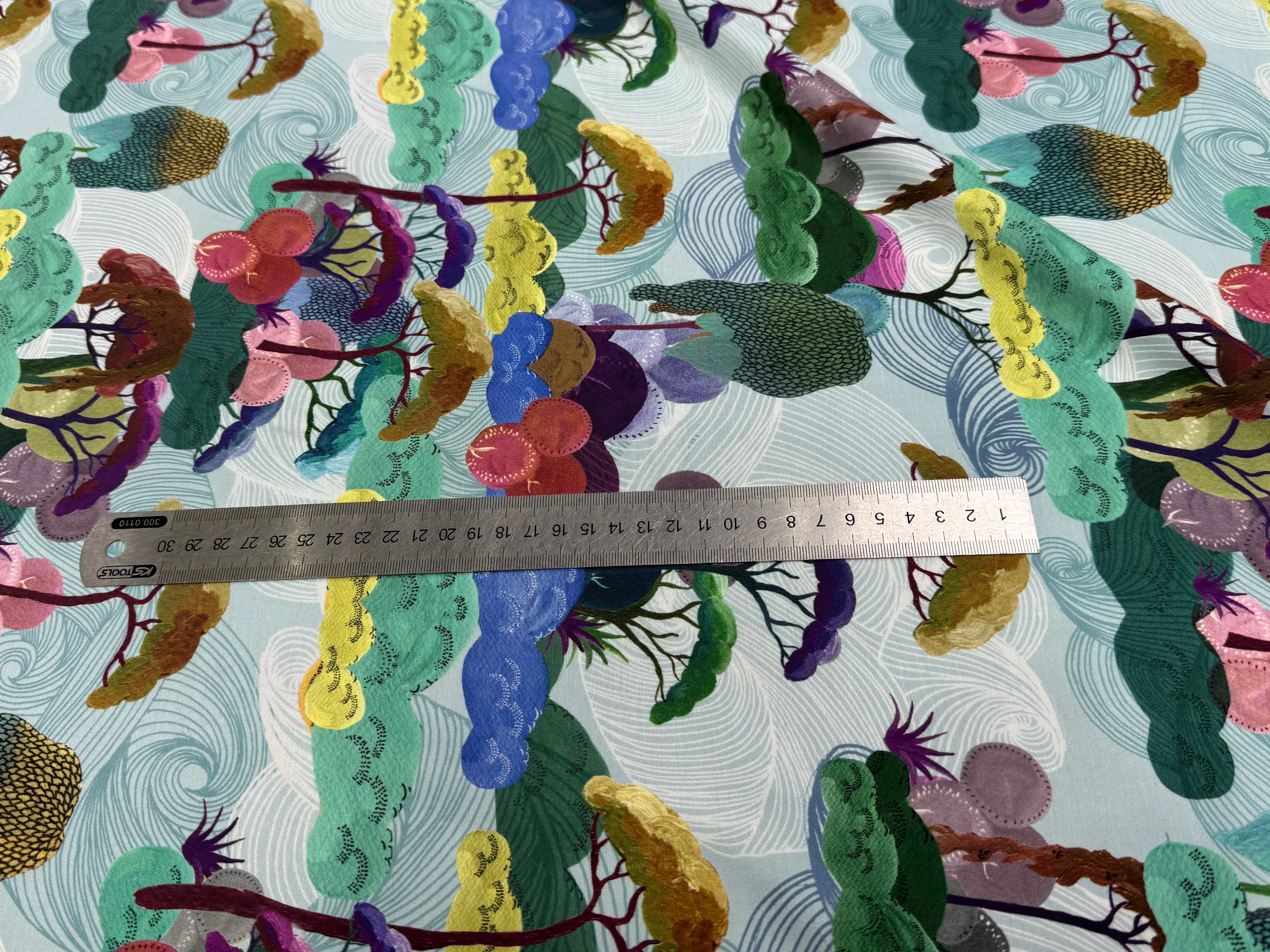 CREPE DE VISCOSE IMPRIMÉ GRAPHIQUE MULTICOLORE FANTASY JAPON - My Little Coupon