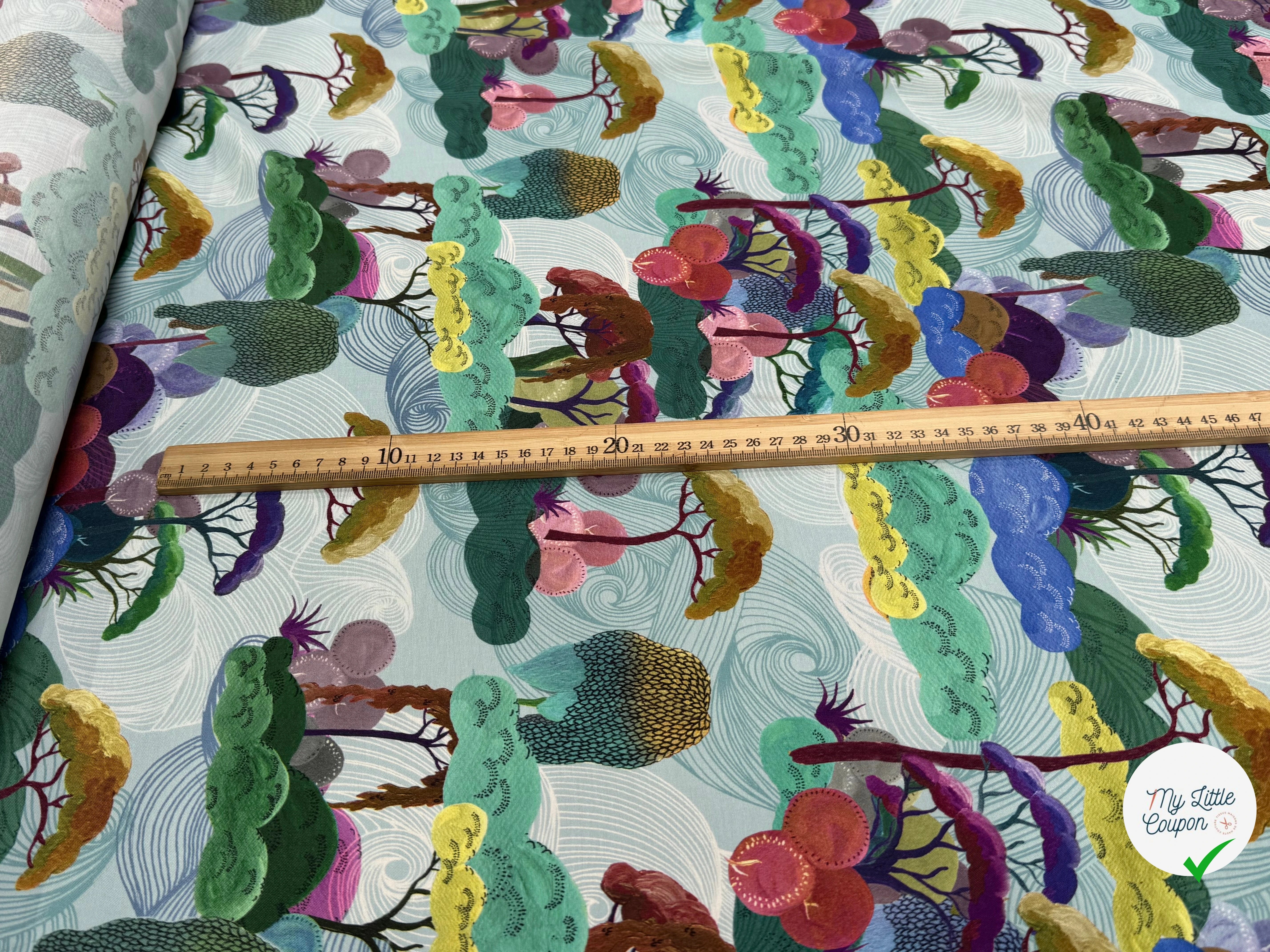 CREPE DE VISCOSE IMPRIMÉ GRAPHIQUE MULTICOLORE FANTASY JAPON - My Little Coupon
