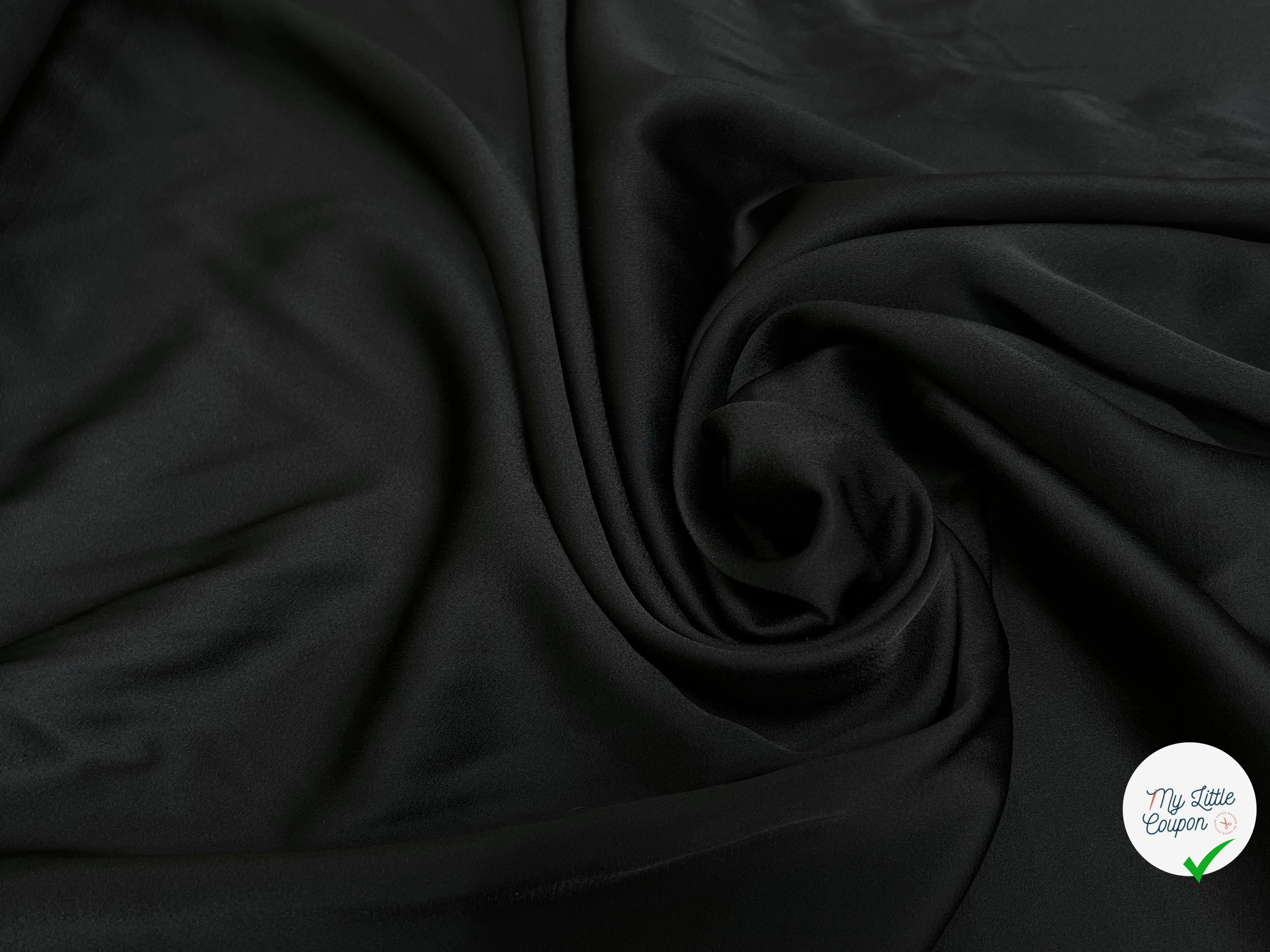 CREPE ENVERS SATIN ACETATE VISCOSE TOMBÉ CHIC NOIR 27% VISCOSE - My Little Coupon