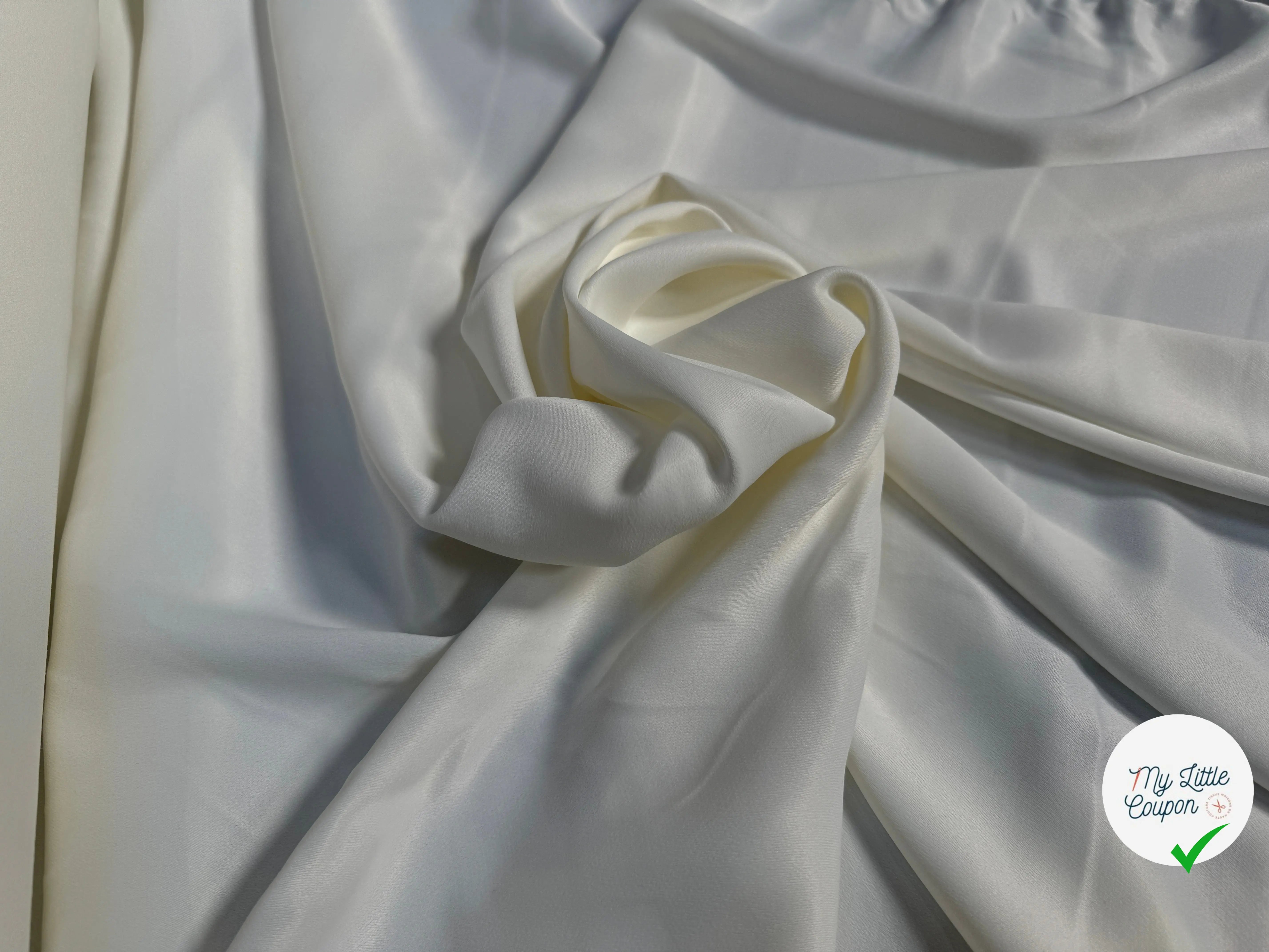 CREPE ENVERS SATIN BLANC VISCOSE ENNOBLISSEMENT FRANCAIS - My Little Coupon
