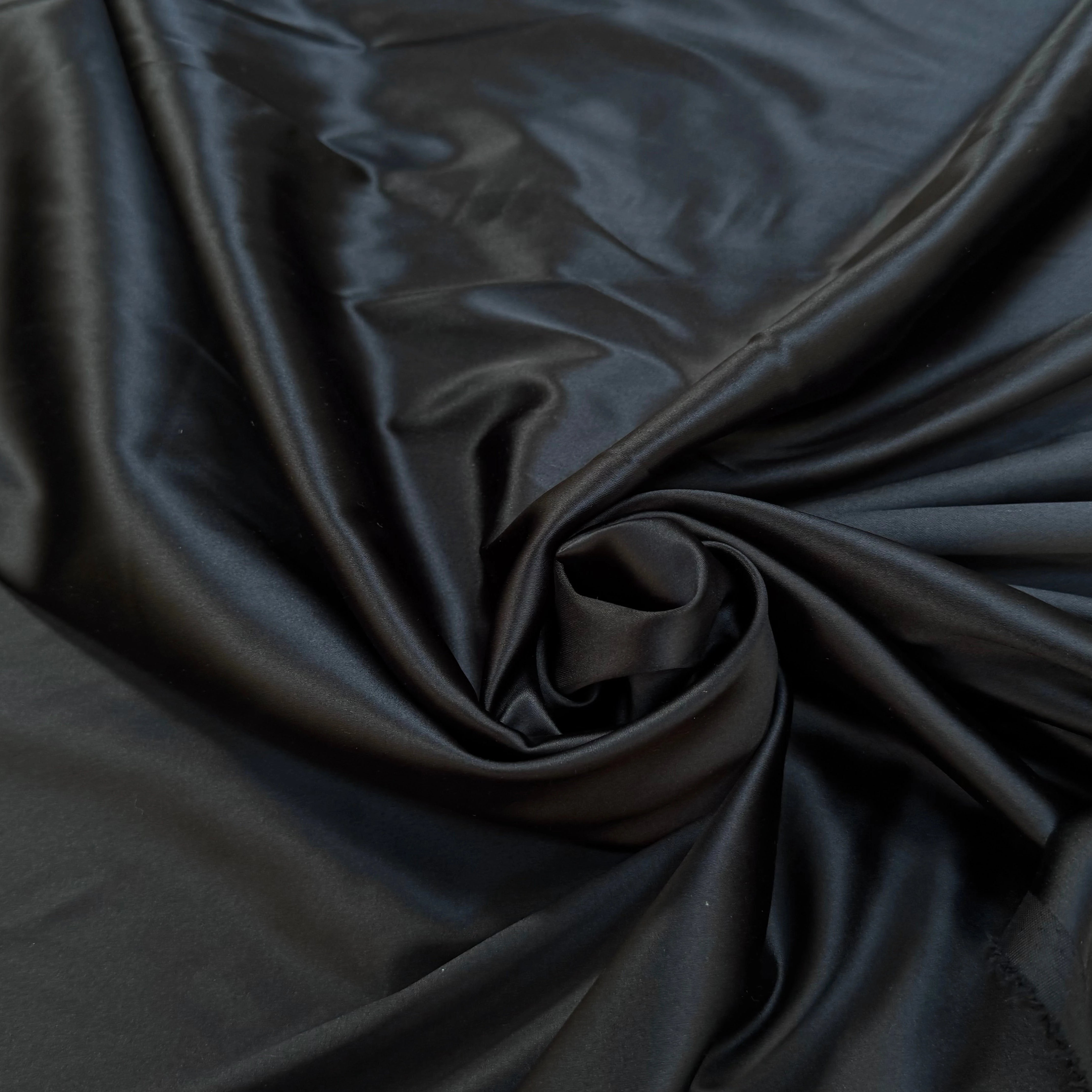 CREPE ENVERS SATIN FLUIDE NOIR 32% ACETATE - My Little Coupon