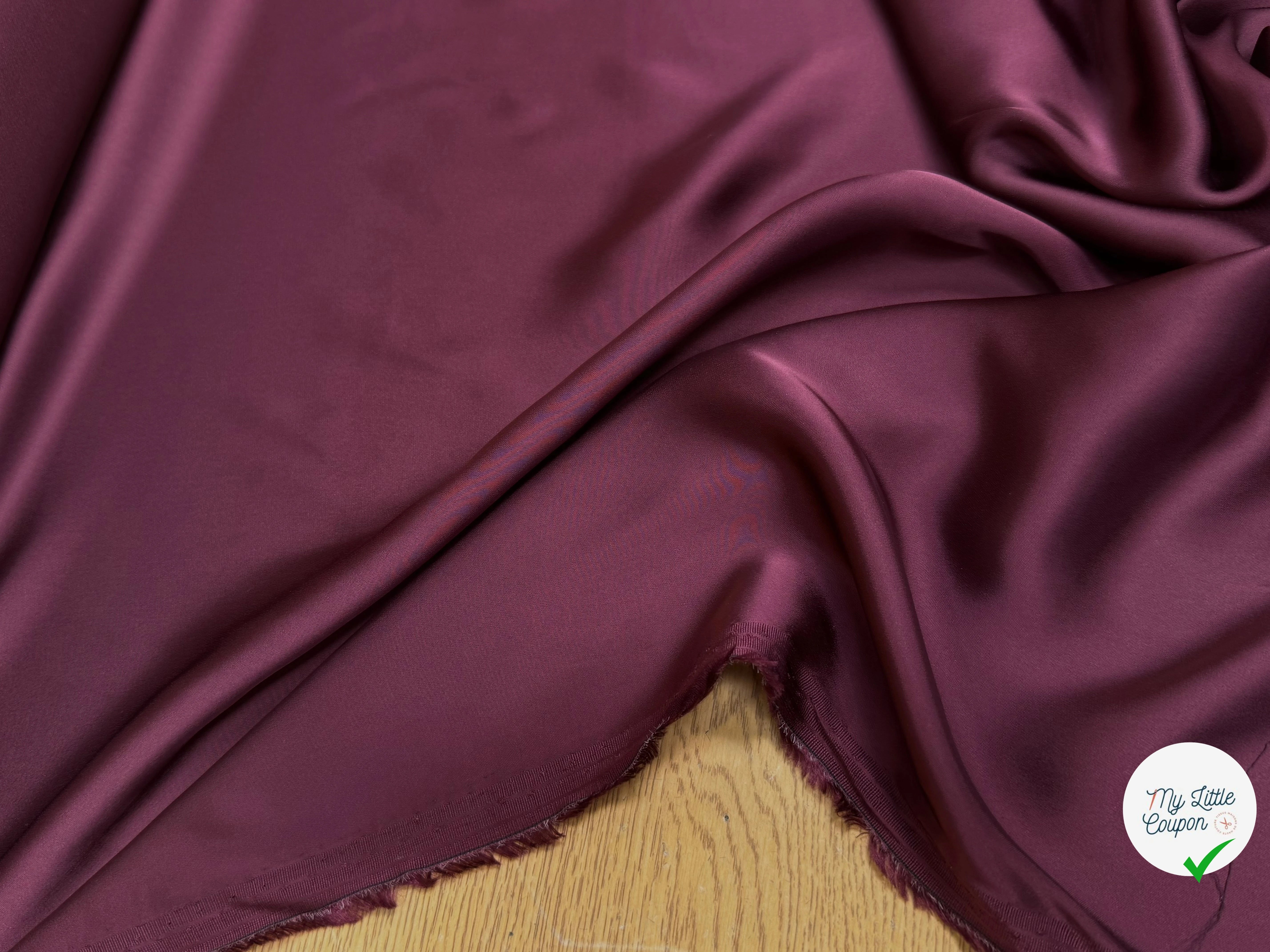 CREPE ENVERS SATIN FVISCOSE LUIDE BORDEAUX - My Little Coupon