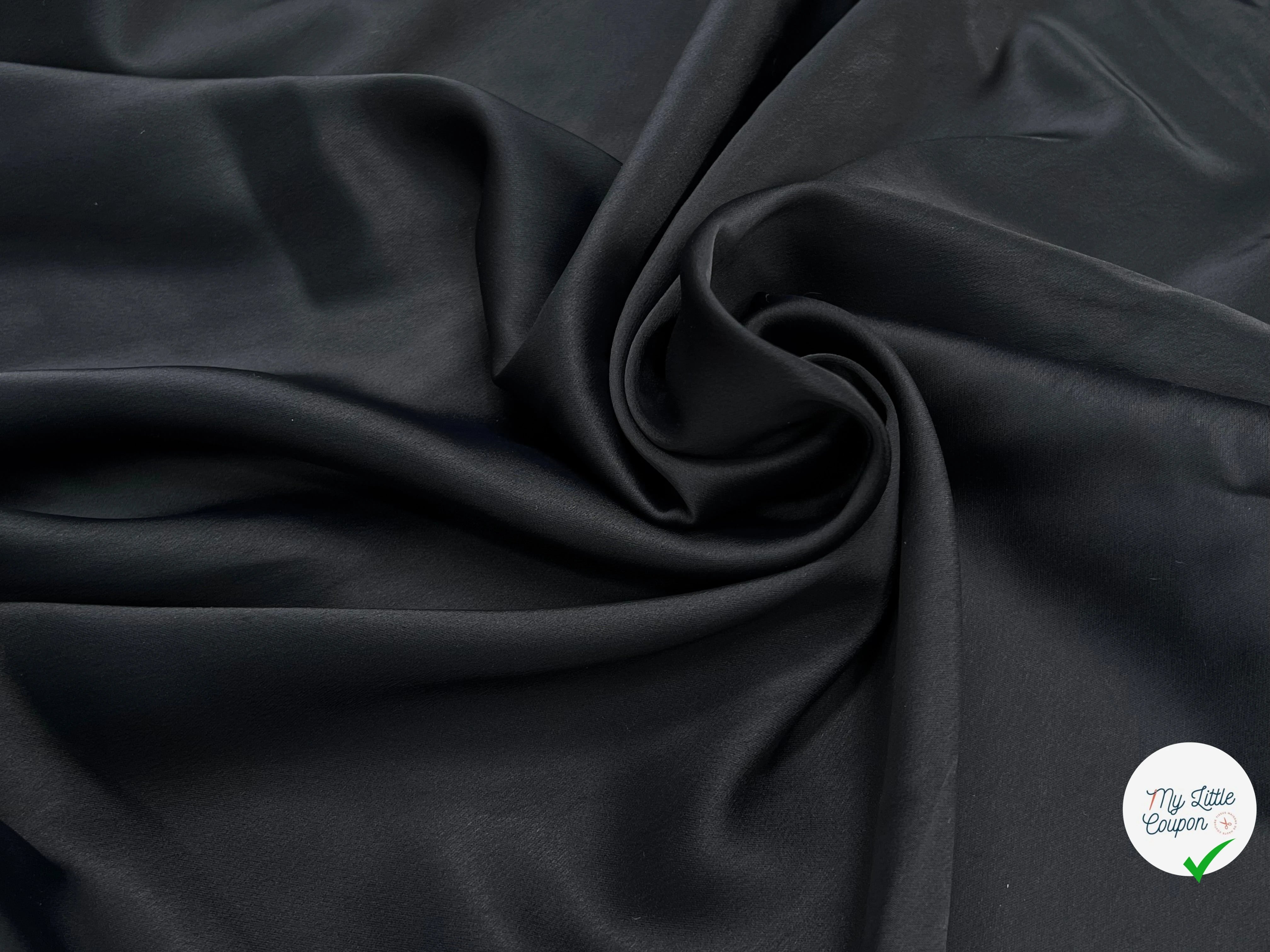 CREPE ENVERS SATIN LOURD NUIT ACETATE VISCOSE STRETCH - My Little Coupon