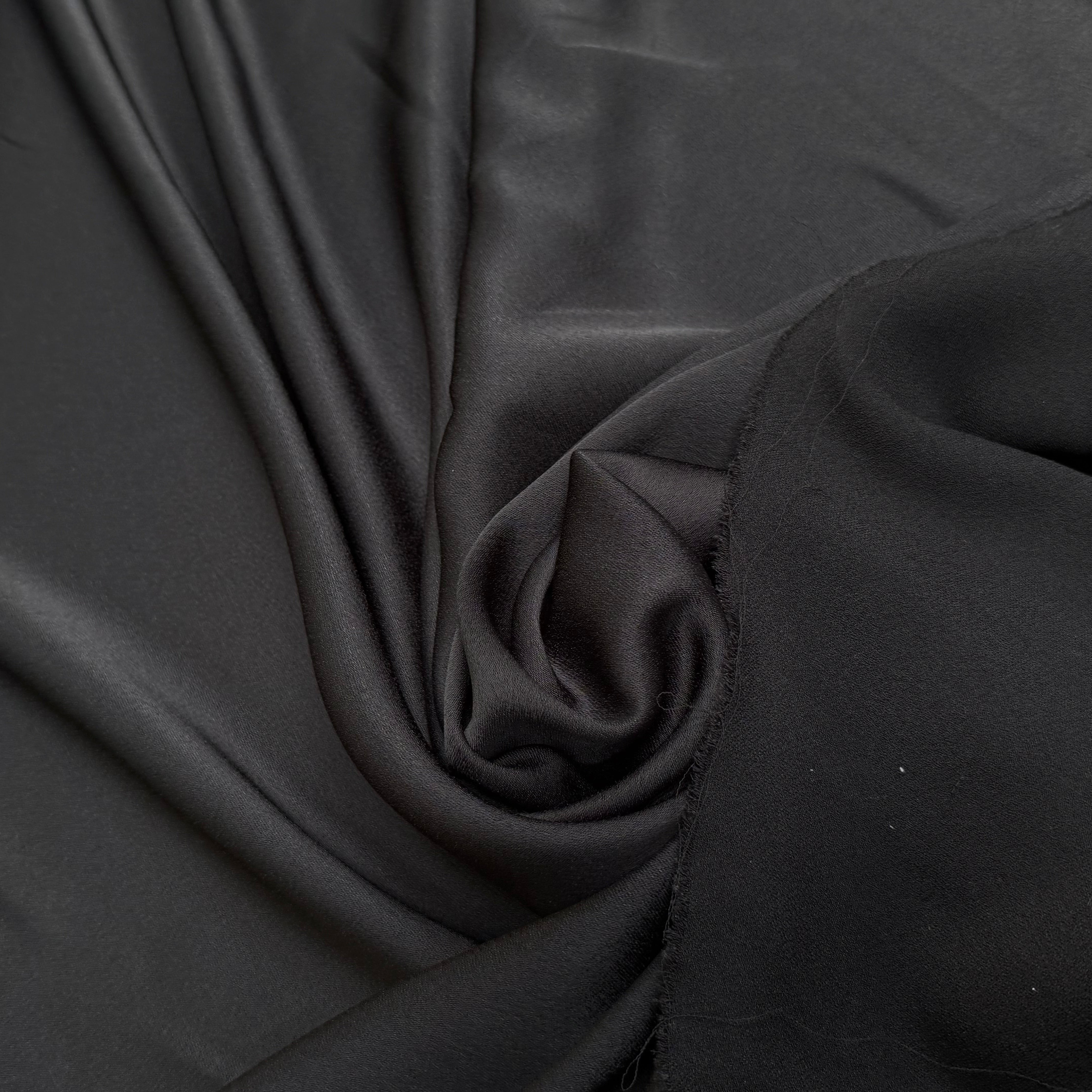 CREPE ENVERS SATIN LOURD TRÈS BEAU TOMBÉ NOIR 390 - My Little Coupon