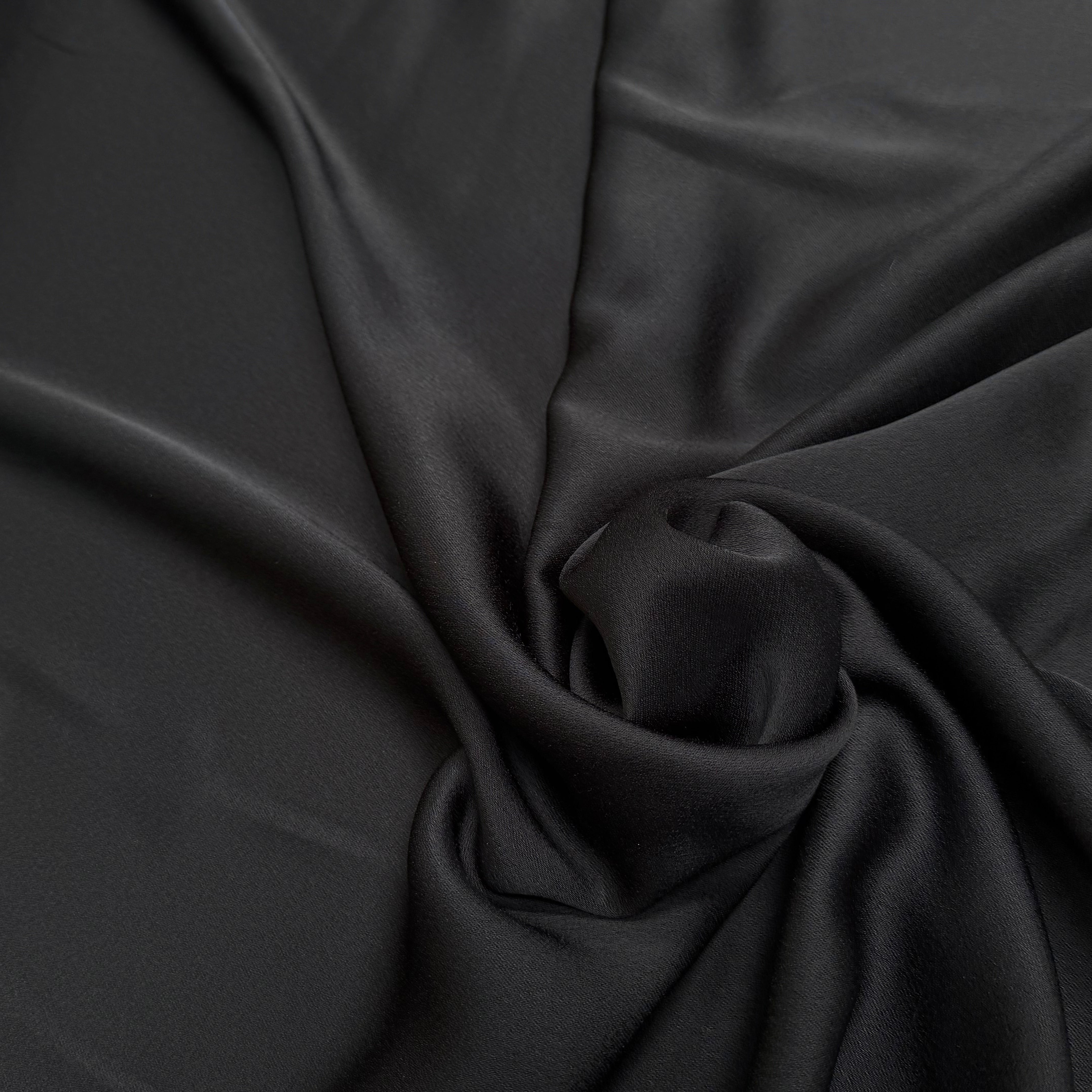 CREPE ENVERS SATIN LOURD TRÈS BEAU TOMBÉ NOIR 390 - My Little Coupon