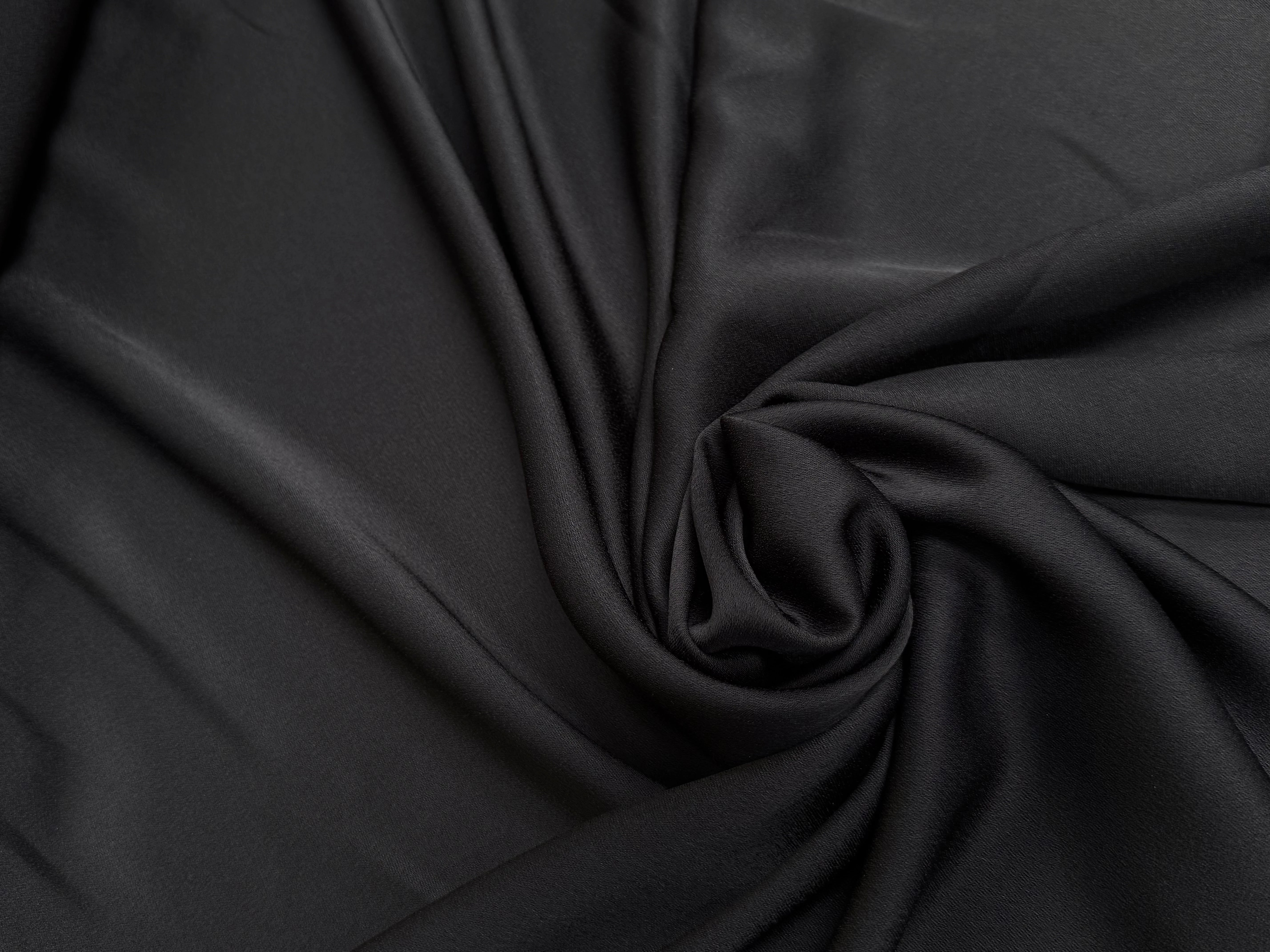 CREPE ENVERS SATIN LOURD TRÈS BEAU TOMBÉ NOIR 390 - My Little Coupon