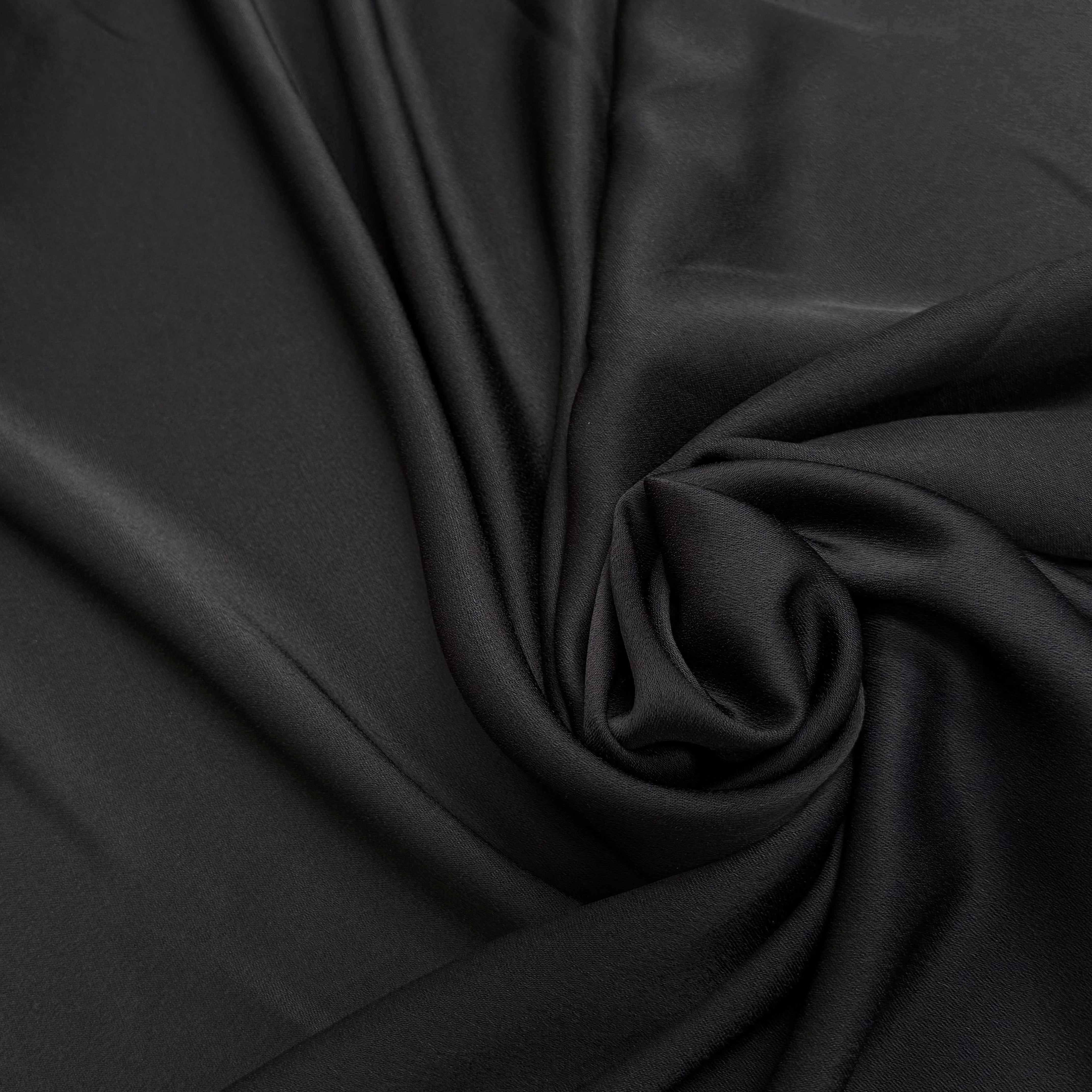 CREPE ENVERS SATIN LOURD TRÈS BEAU TOMBÉ NOIR 390 - My Little Coupon