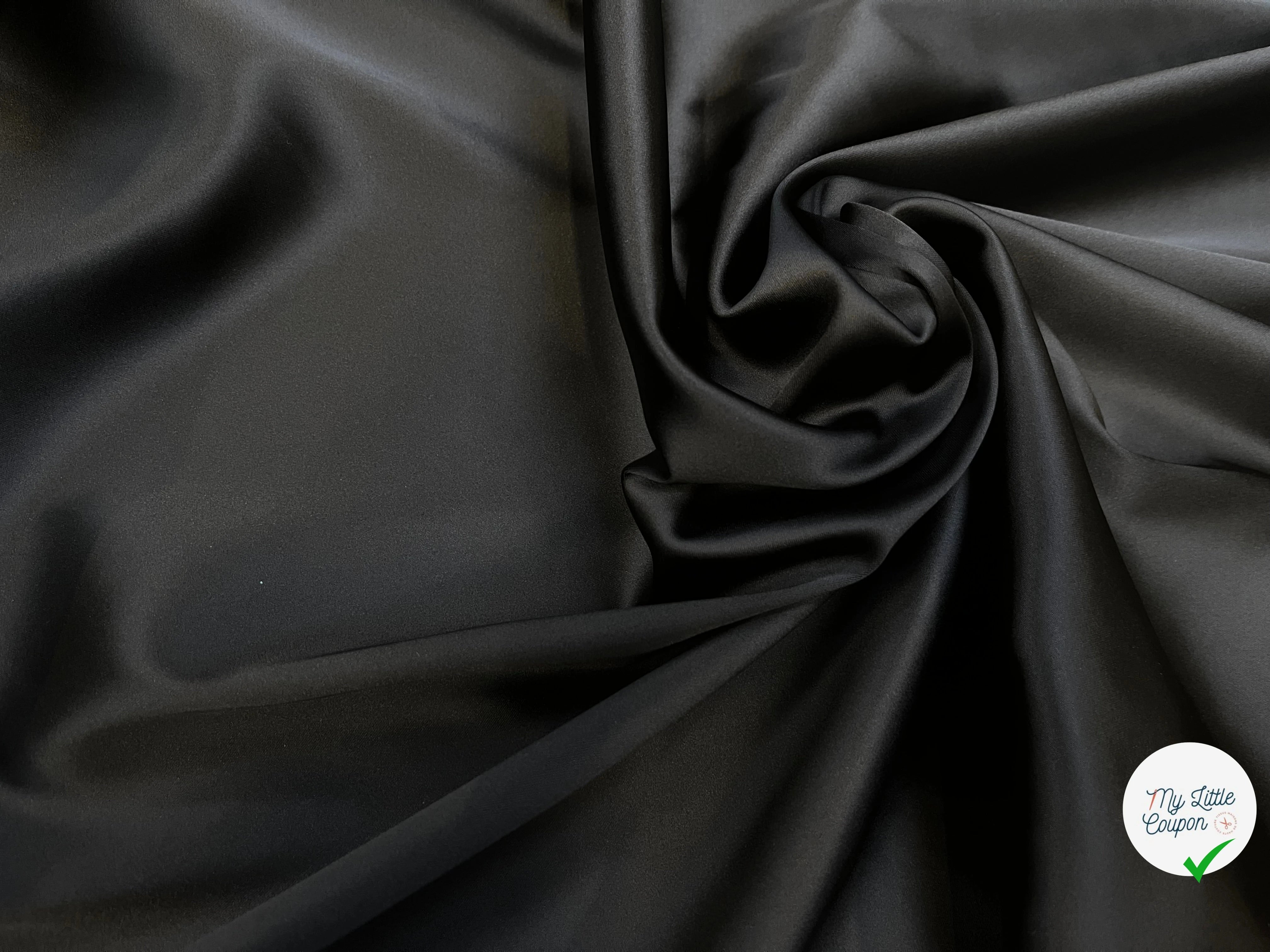 CRÈPE ENVERS SATIN NOIR 135CM JAPAN - My Little Coupon