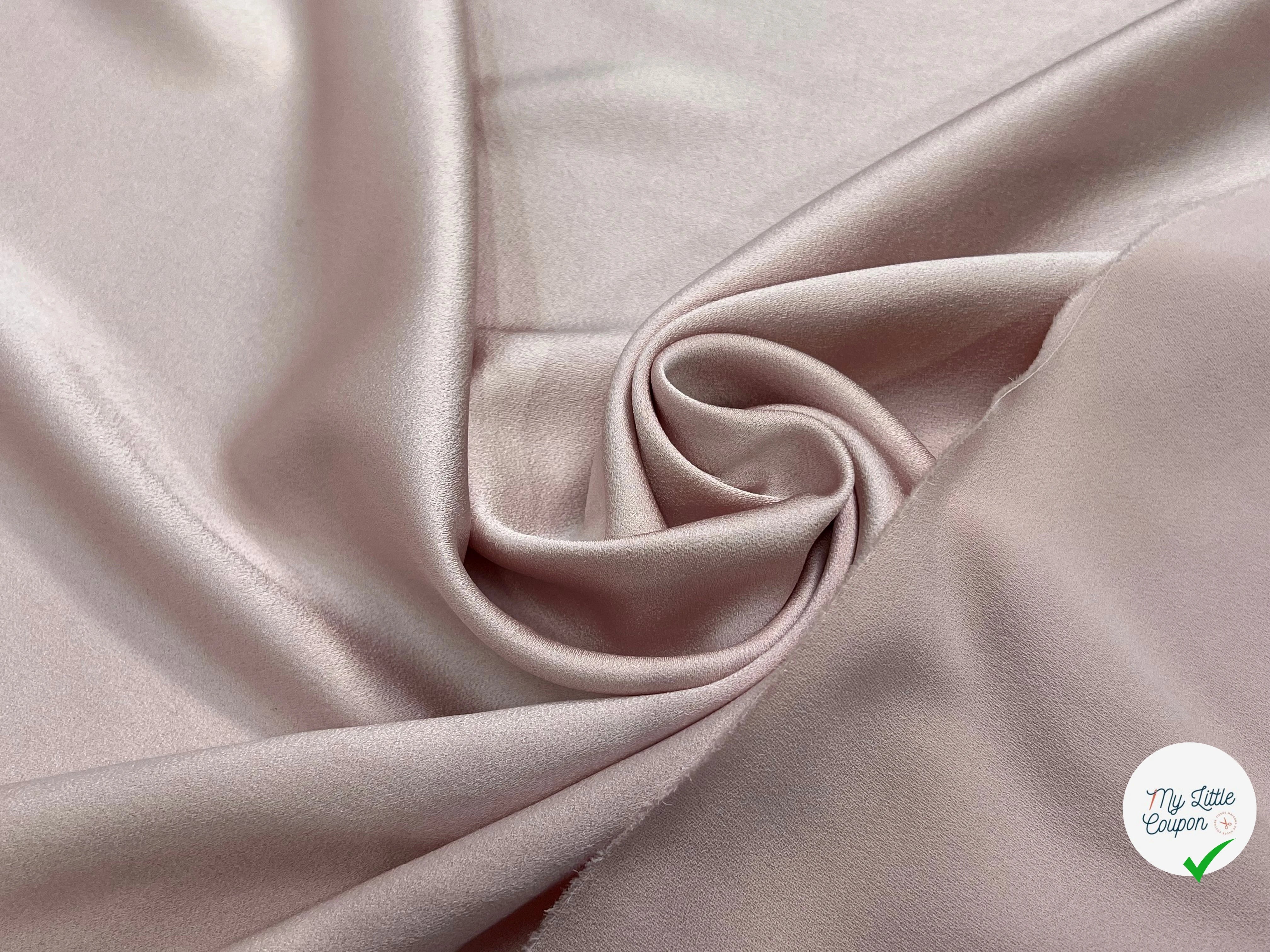 CREPE ENVERS SATIN ROSE PALE VISCOSE ET ACETATE - My Little Coupon