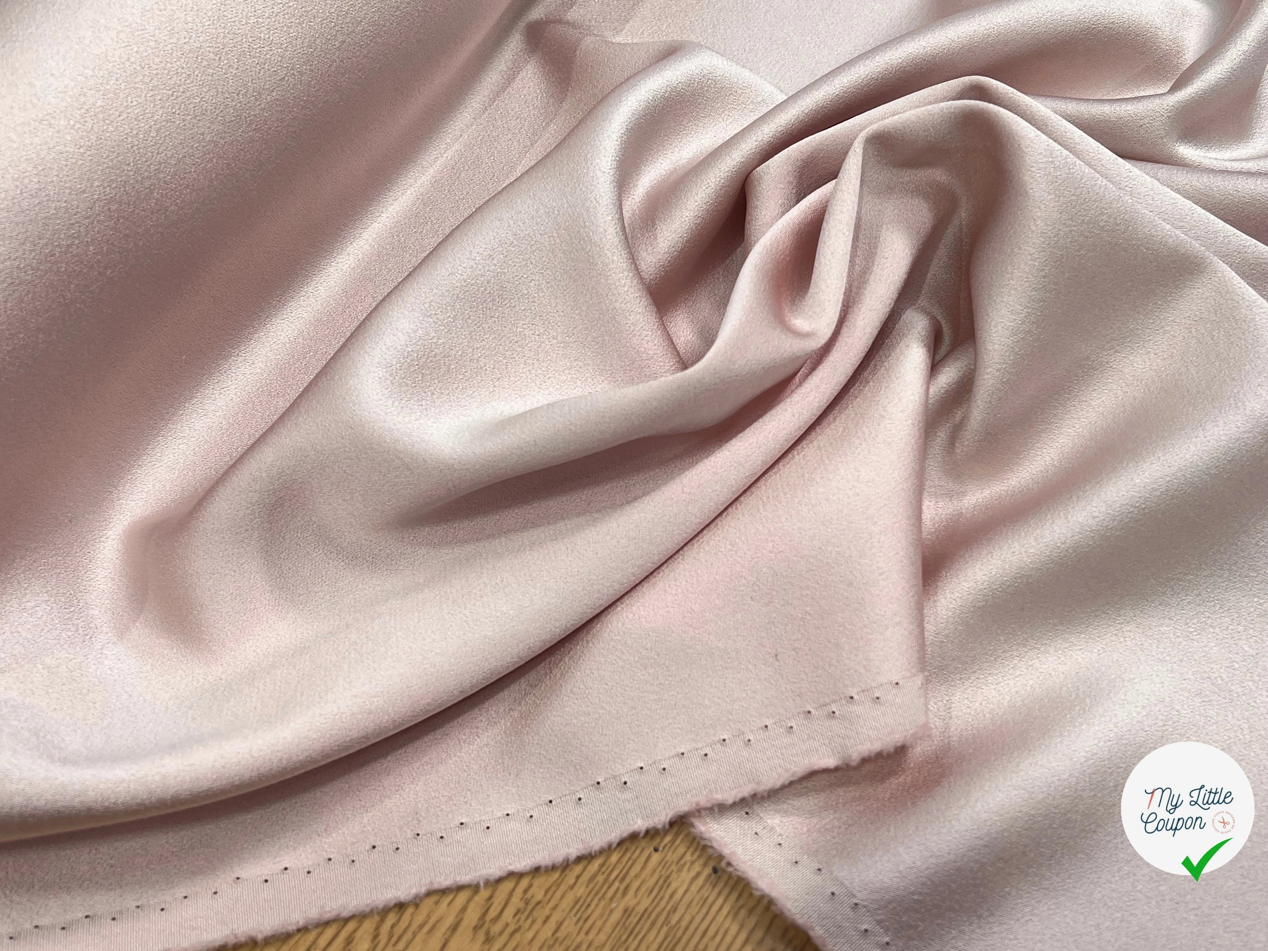 CREPE ENVERS SATIN ROSE PALE VISCOSE ET ACETATE - My Little Coupon