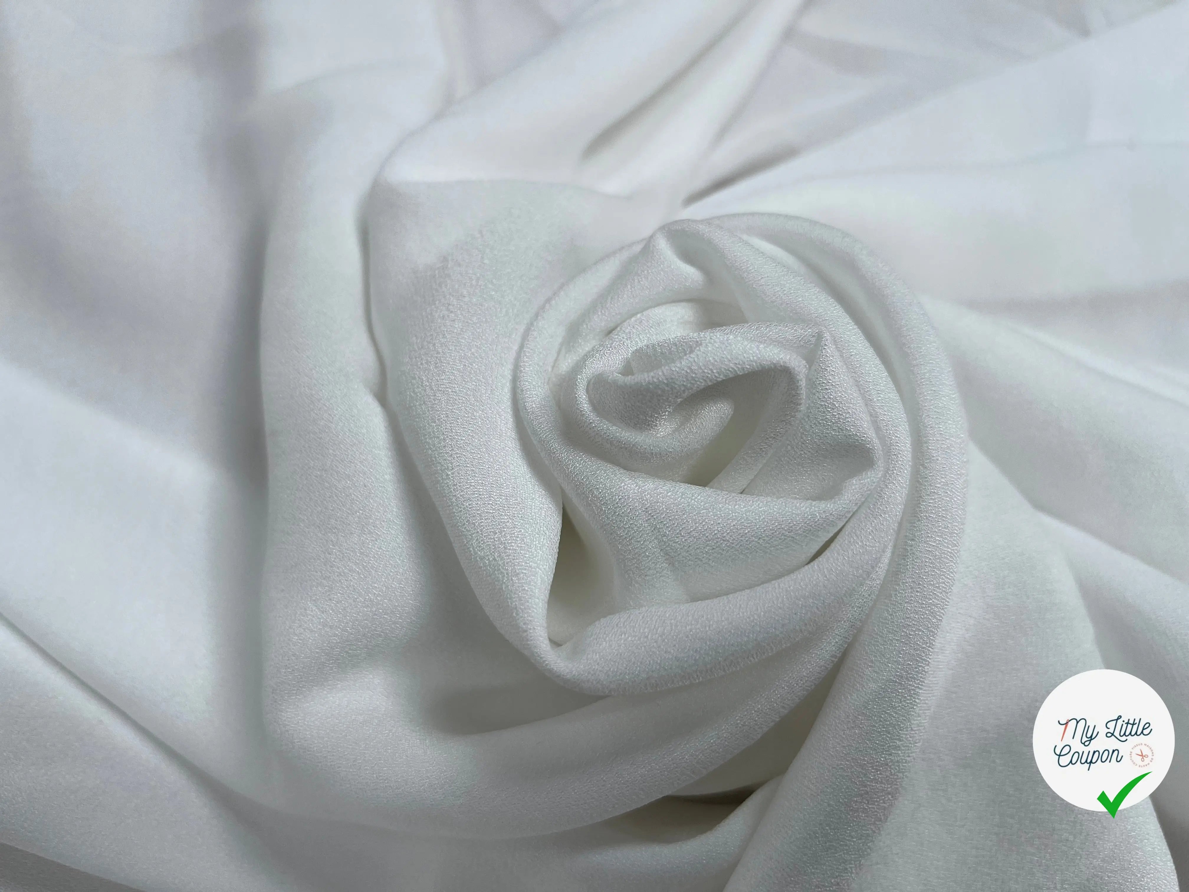 CRÊPE ENVERS SATIN UNI BLANC - My Little Coupon