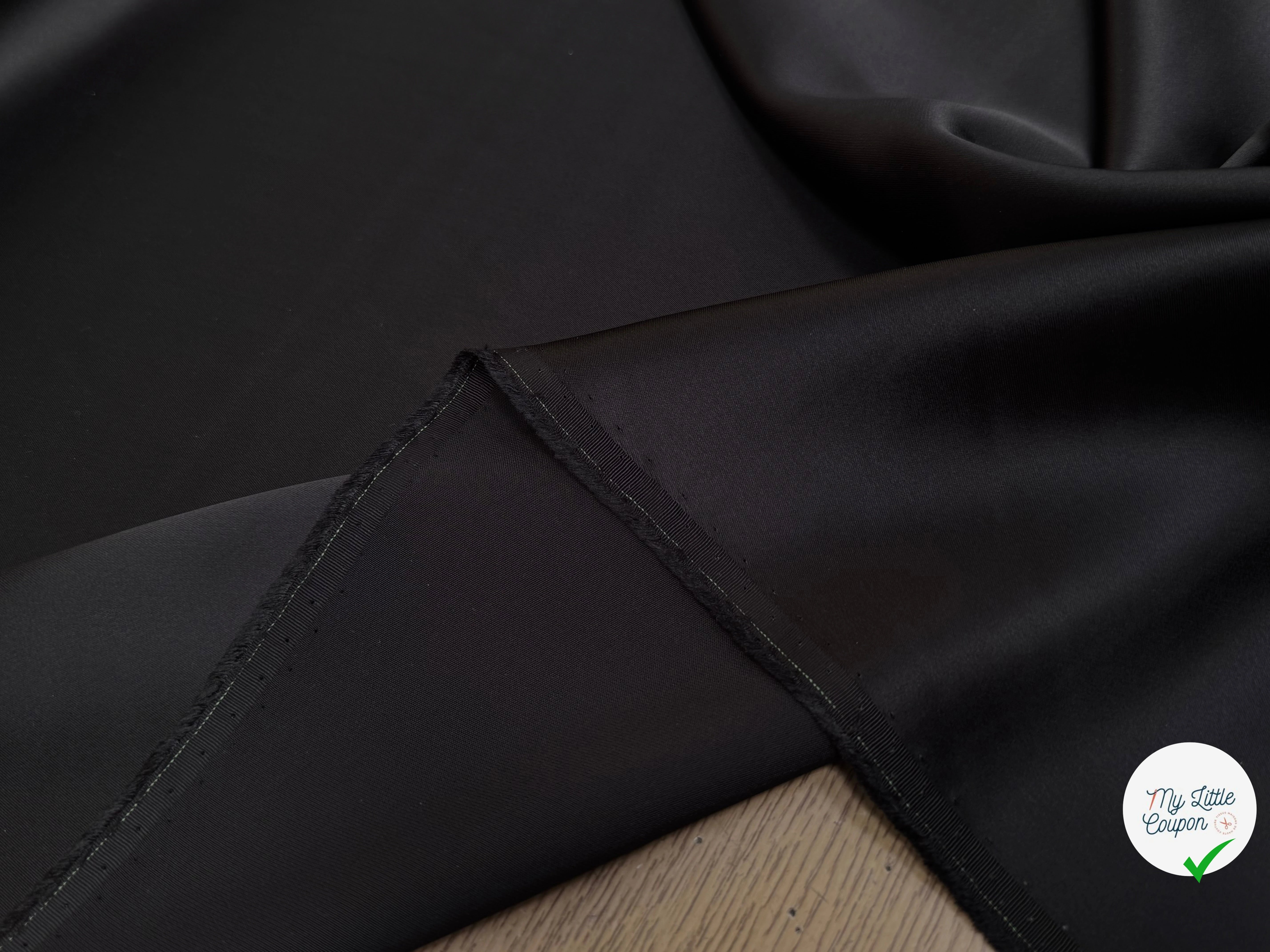 CREPE ENVERS SATIN VISCOSE BEAU TOMBÉ BROWN NOIR - My Little Coupon