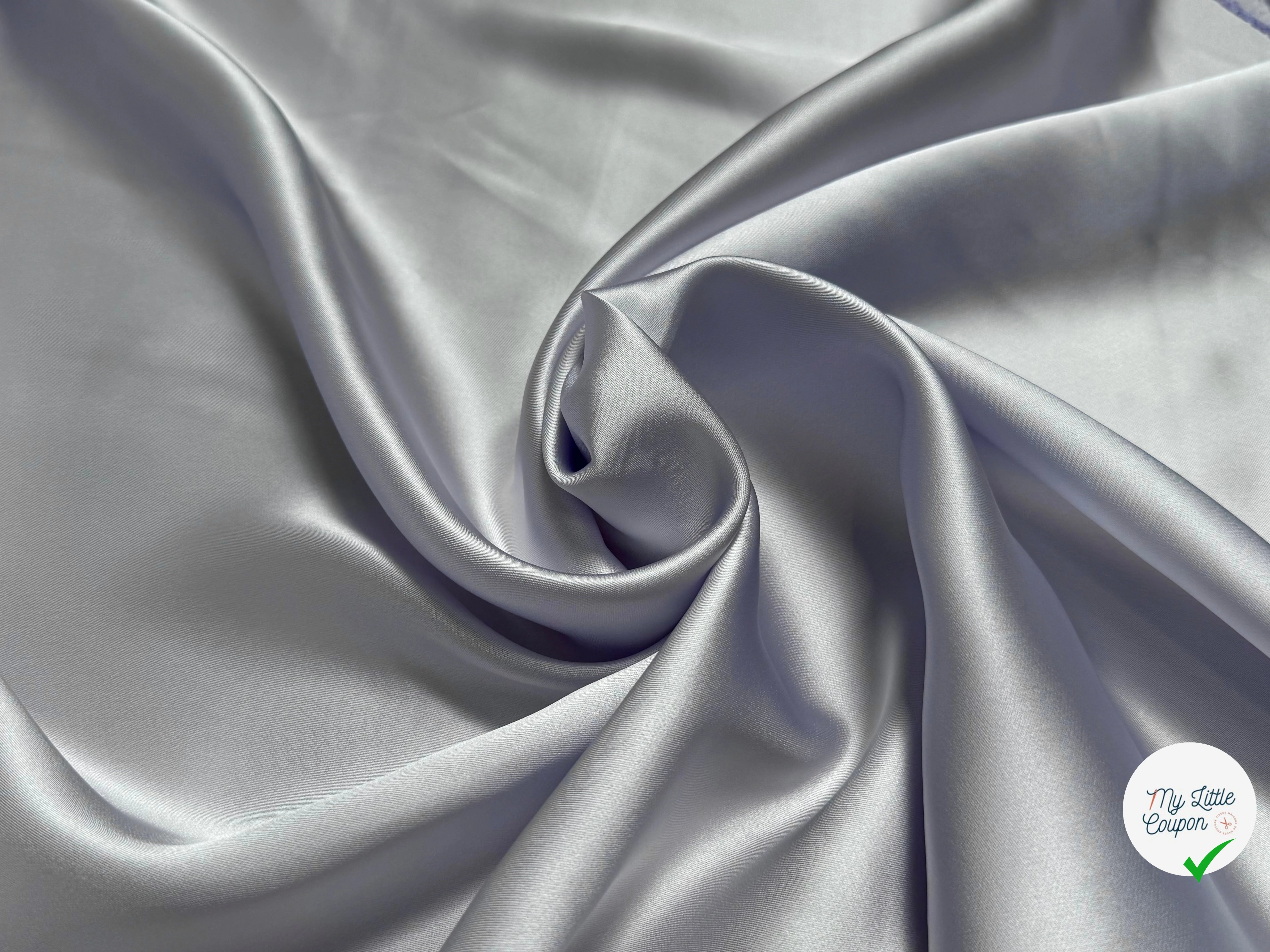 CREPE ENVERS SATIN VISCOSE BEAU TOMBÉ GREY LANVANDER - My Little Coupon