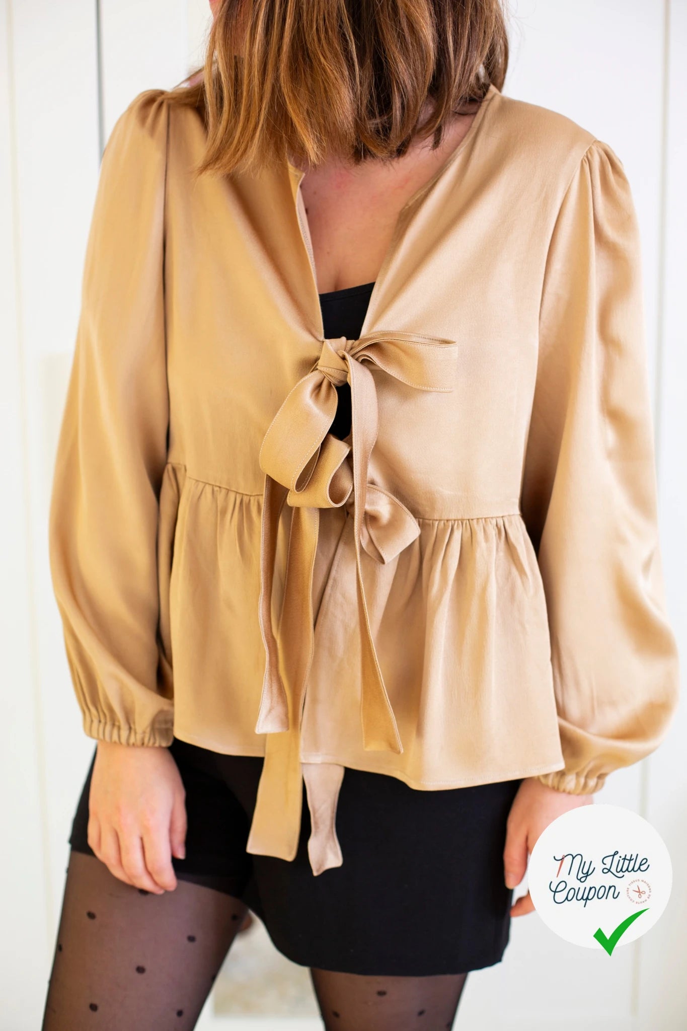 CREPE ENVERS SATIN VISCOSE ET ACETATE MAT SABLE - My Little Coupon