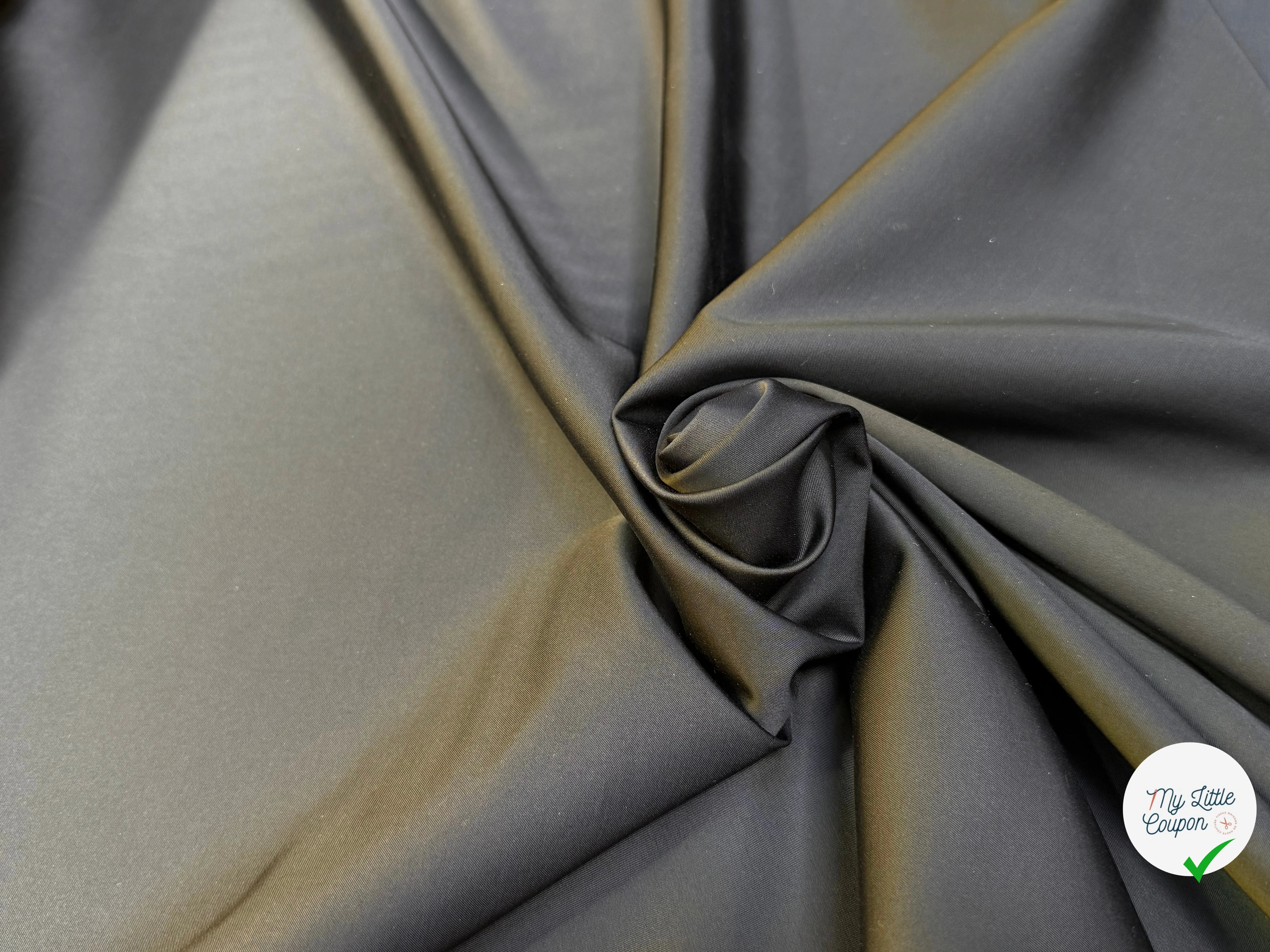 CREPE ENVERS SATIN VISCOSE LAINE FLUIDE COUTURE NOIR STRETCH - My Little Coupon