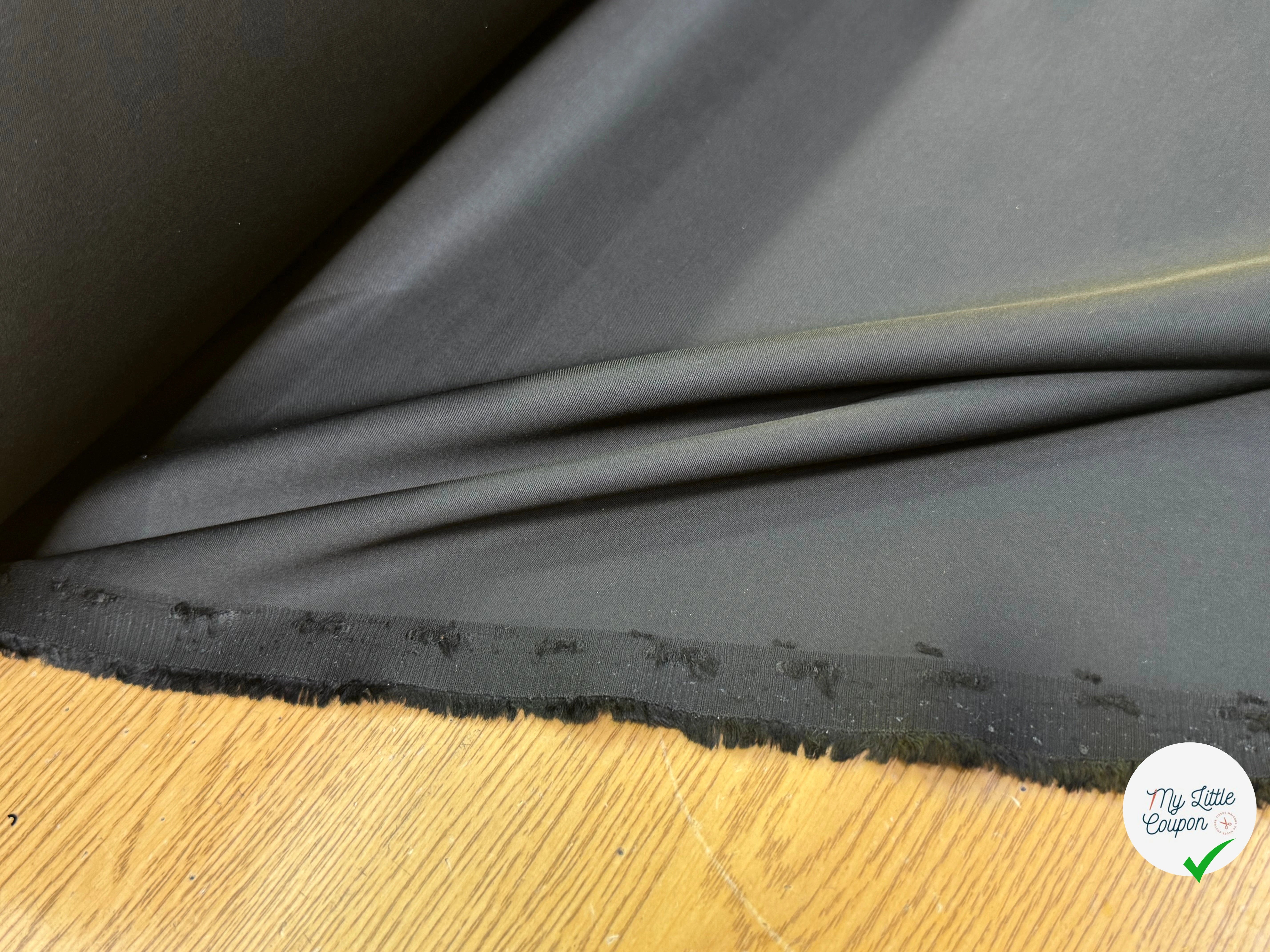 CREPE ENVERS SATIN VISCOSE LAINE FLUIDE COUTURE NOIR STRETCH - My Little Coupon