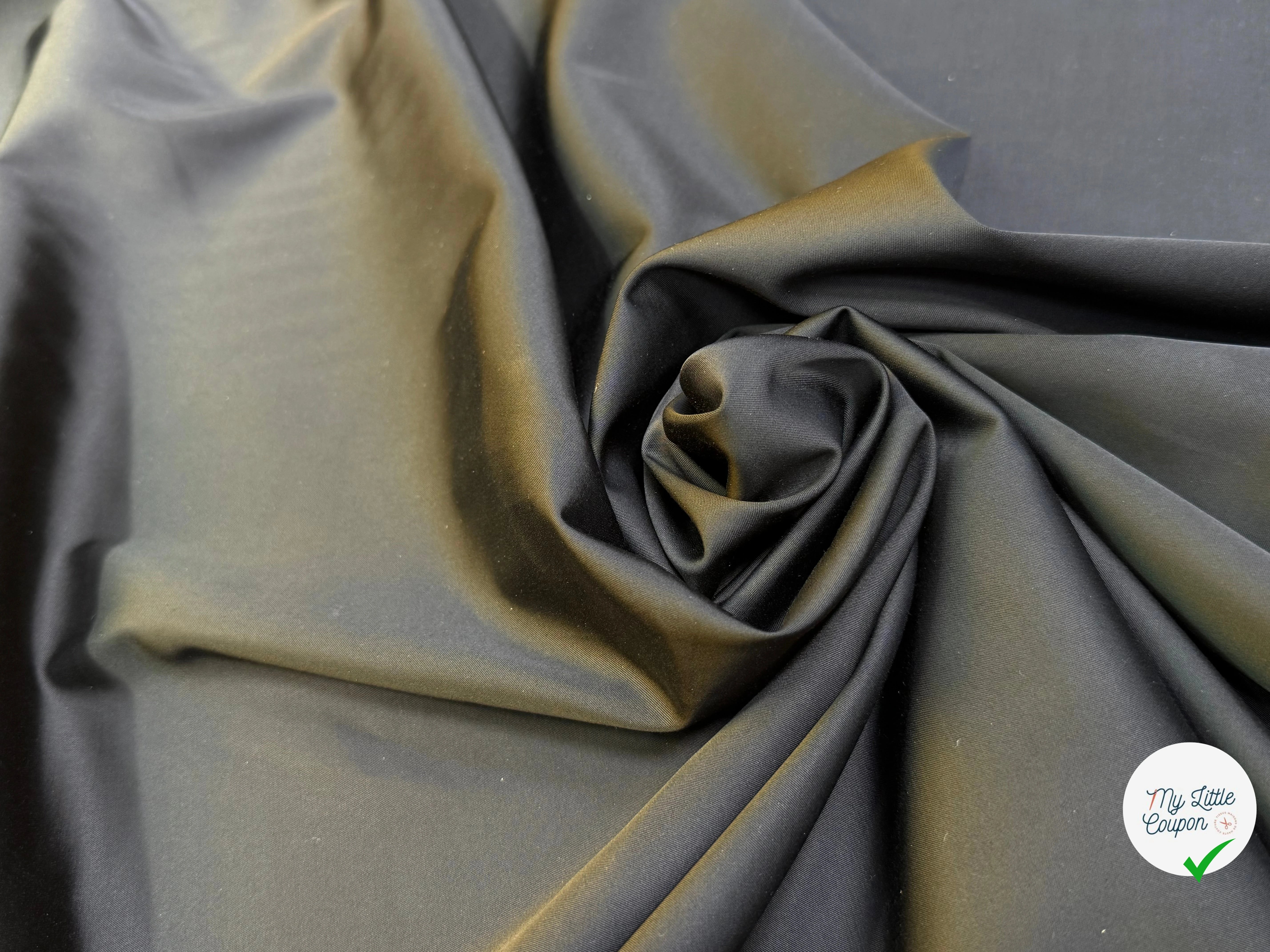 CREPE ENVERS SATIN VISCOSE LAINE FLUIDE COUTURE NOIR STRETCH - My Little Coupon