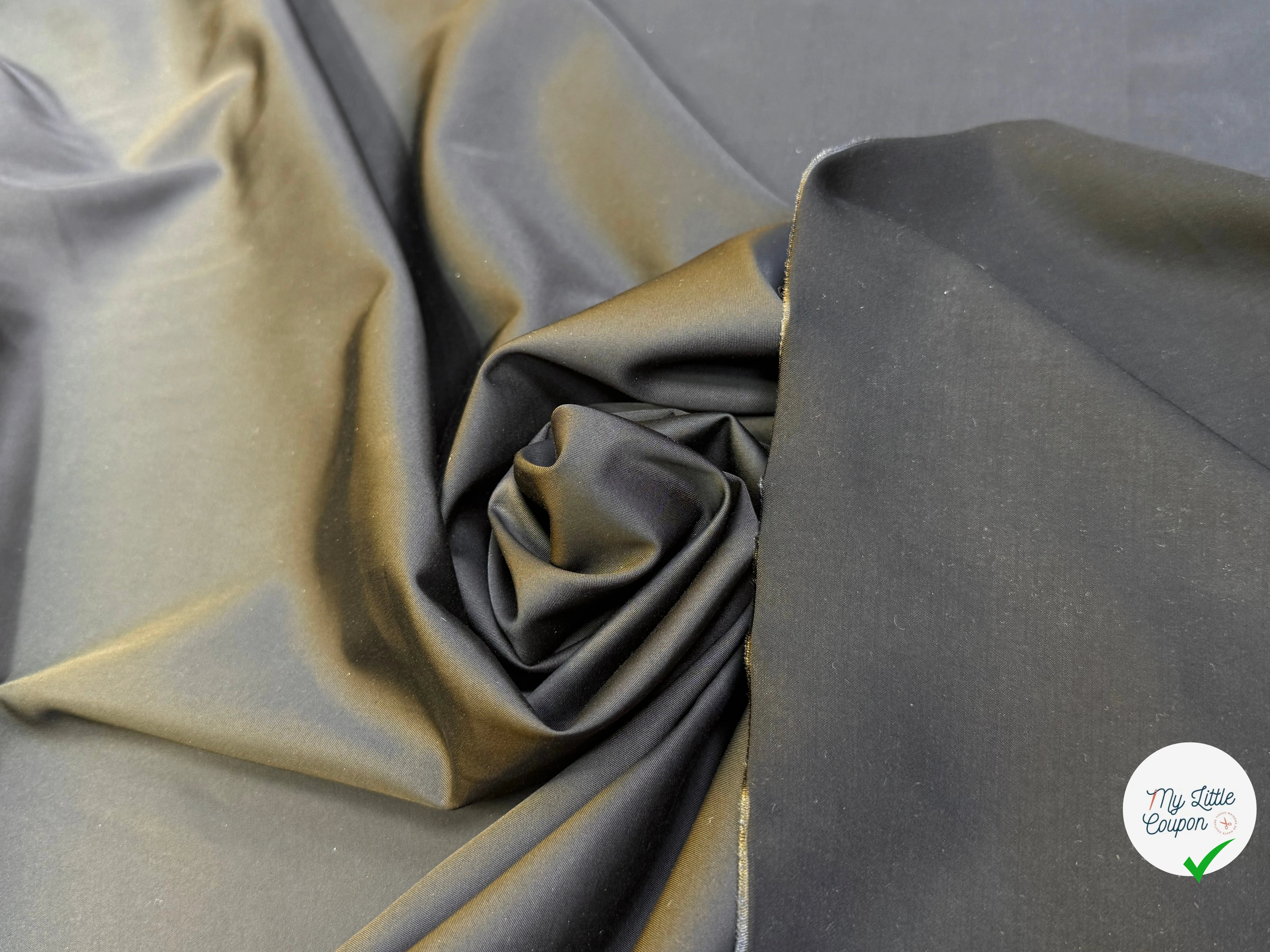 CREPE ENVERS SATIN VISCOSE LAINE FLUIDE COUTURE NOIR STRETCH - My Little Coupon