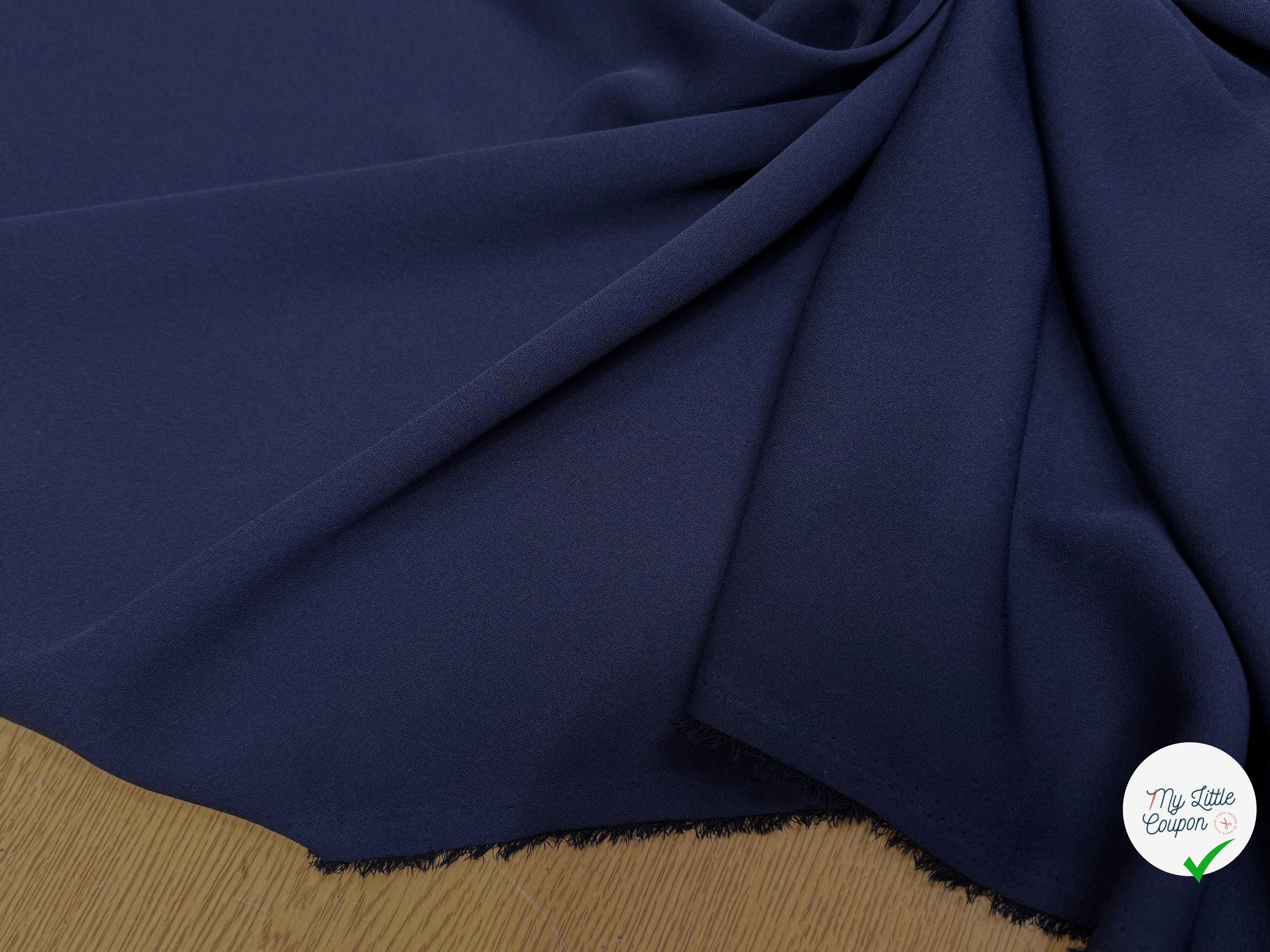 CREPE ENVERS SATINÉ MAT BLEU - My Little Coupon