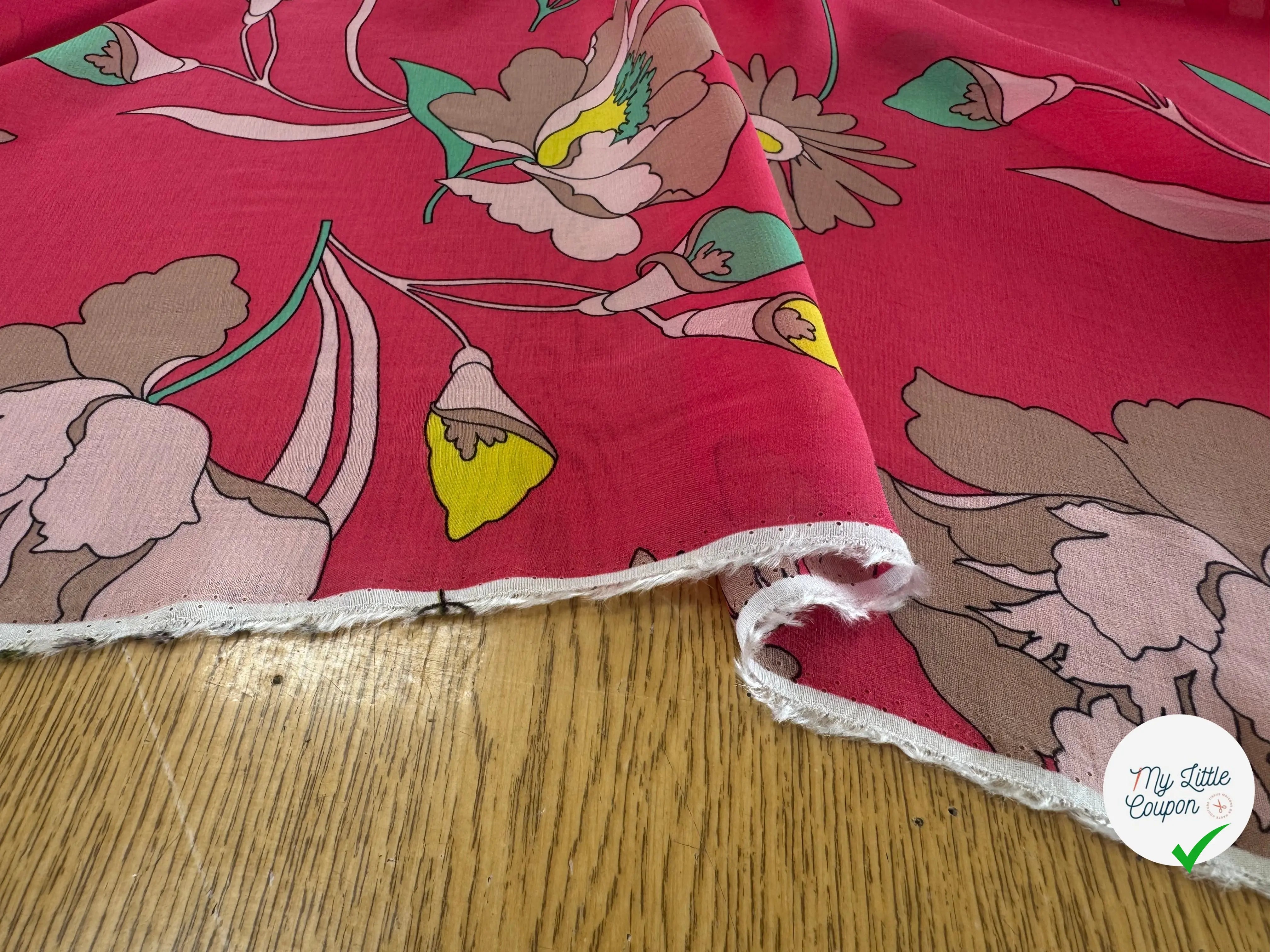 CREPE FIN ROSE MOTIF HIBISCUS - My Little Coupon
