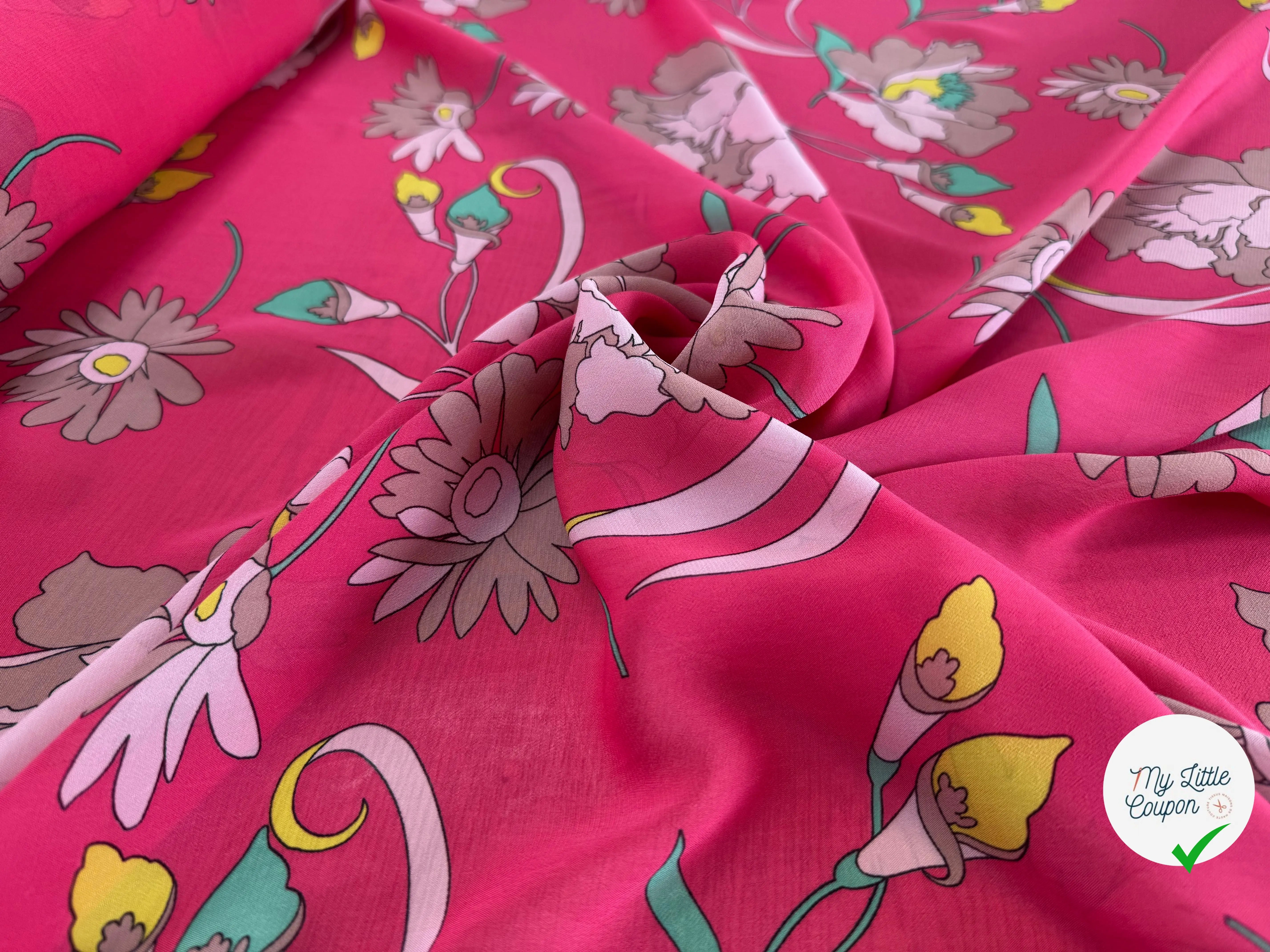 CREPE FIN ROSE MOTIF HIBISCUS - My Little Coupon