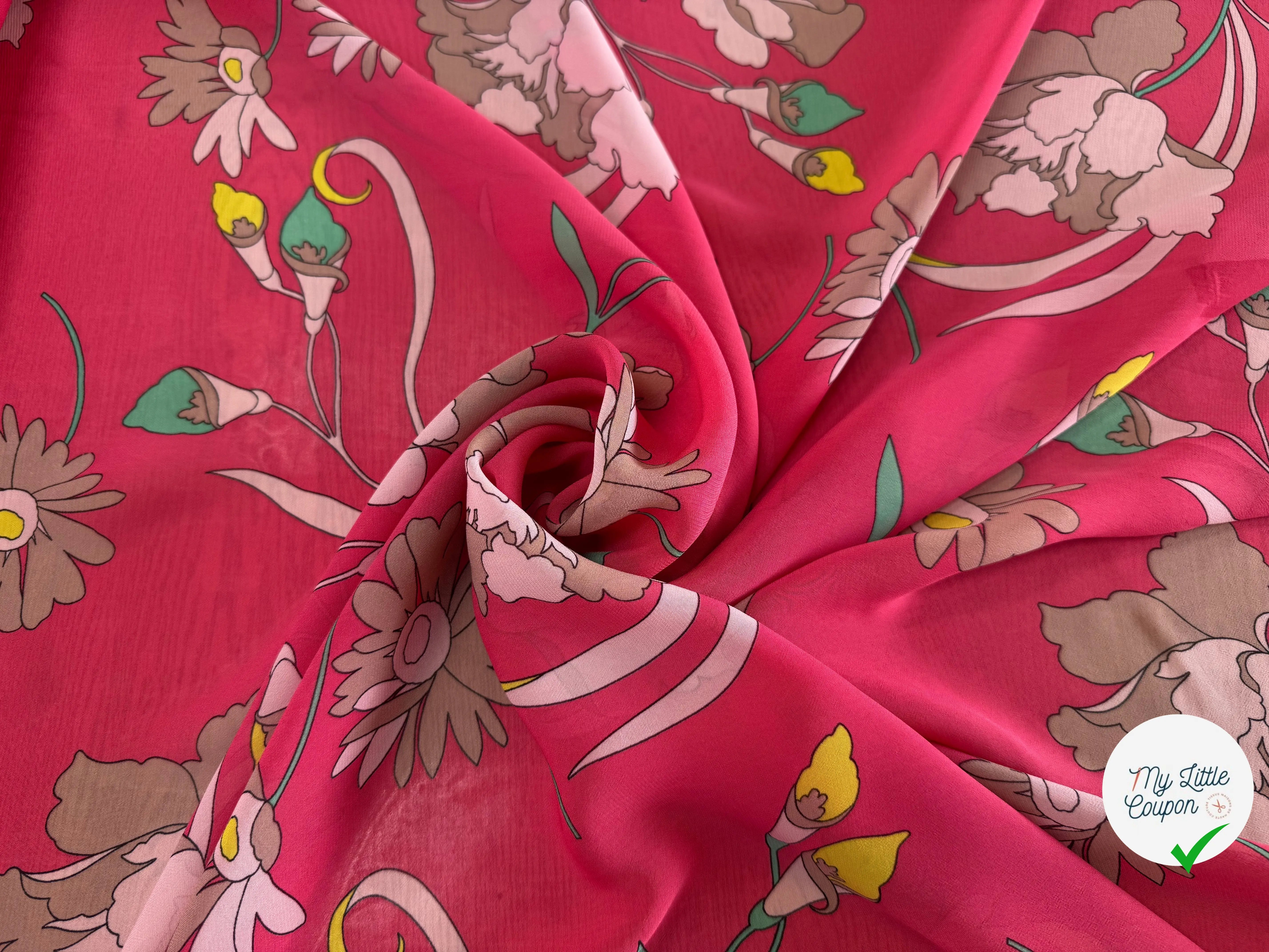 CREPE FIN ROSE MOTIF HIBISCUS - My Little Coupon