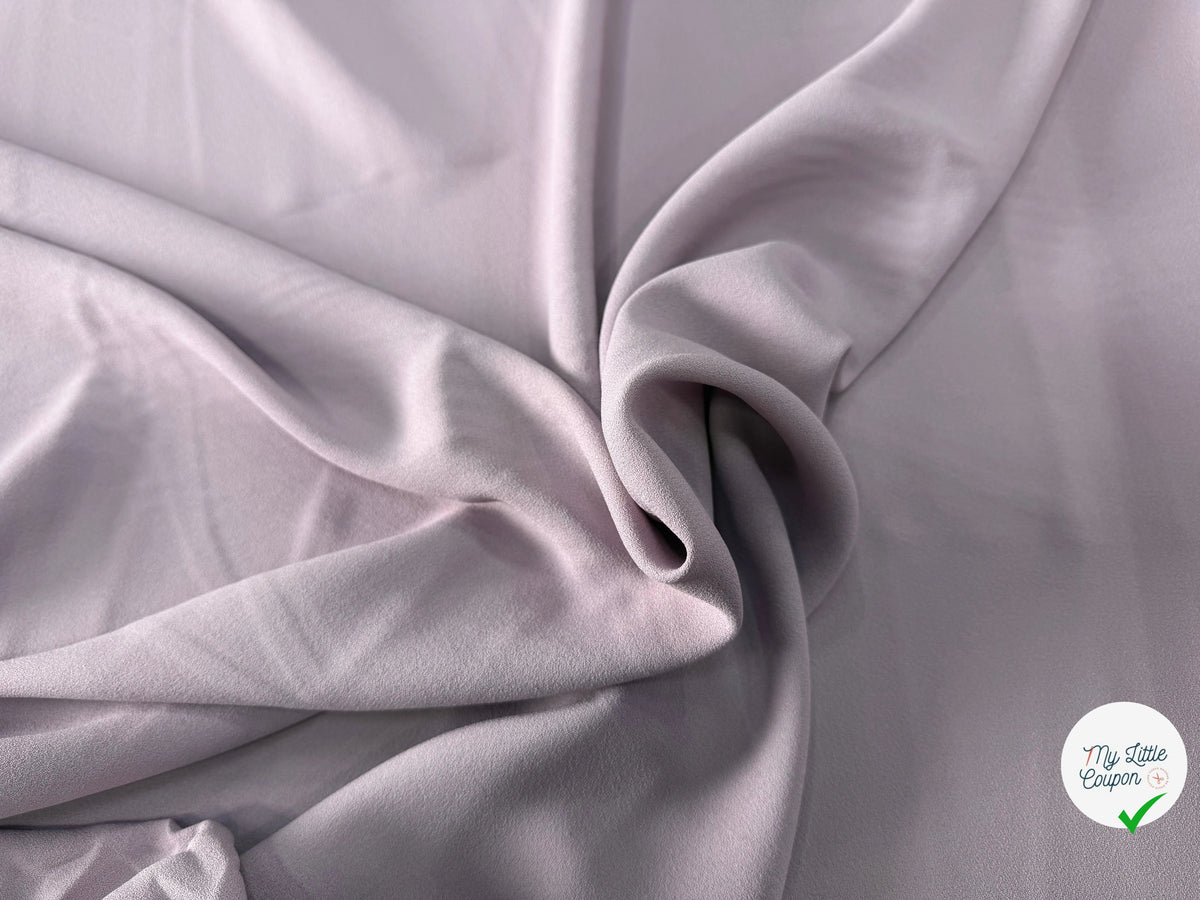 CRÊPE FLUIDE ACÉTATE VISCOSE LAINE LILAS PÂLE MADE IN ITALY - My Little Coupon