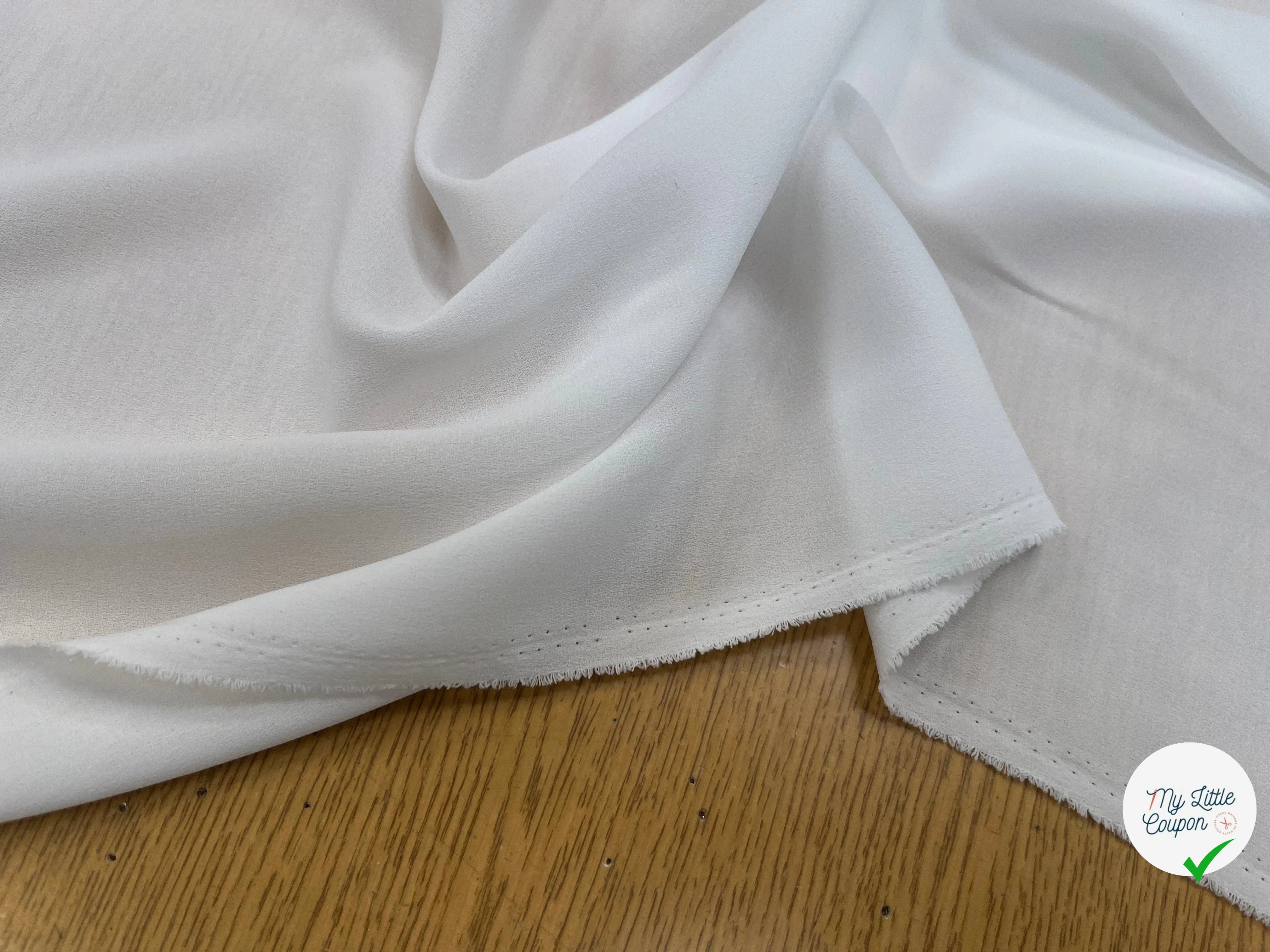 CREPE FLUIDE BLANC POLYESTER 138CM - My Little Coupon